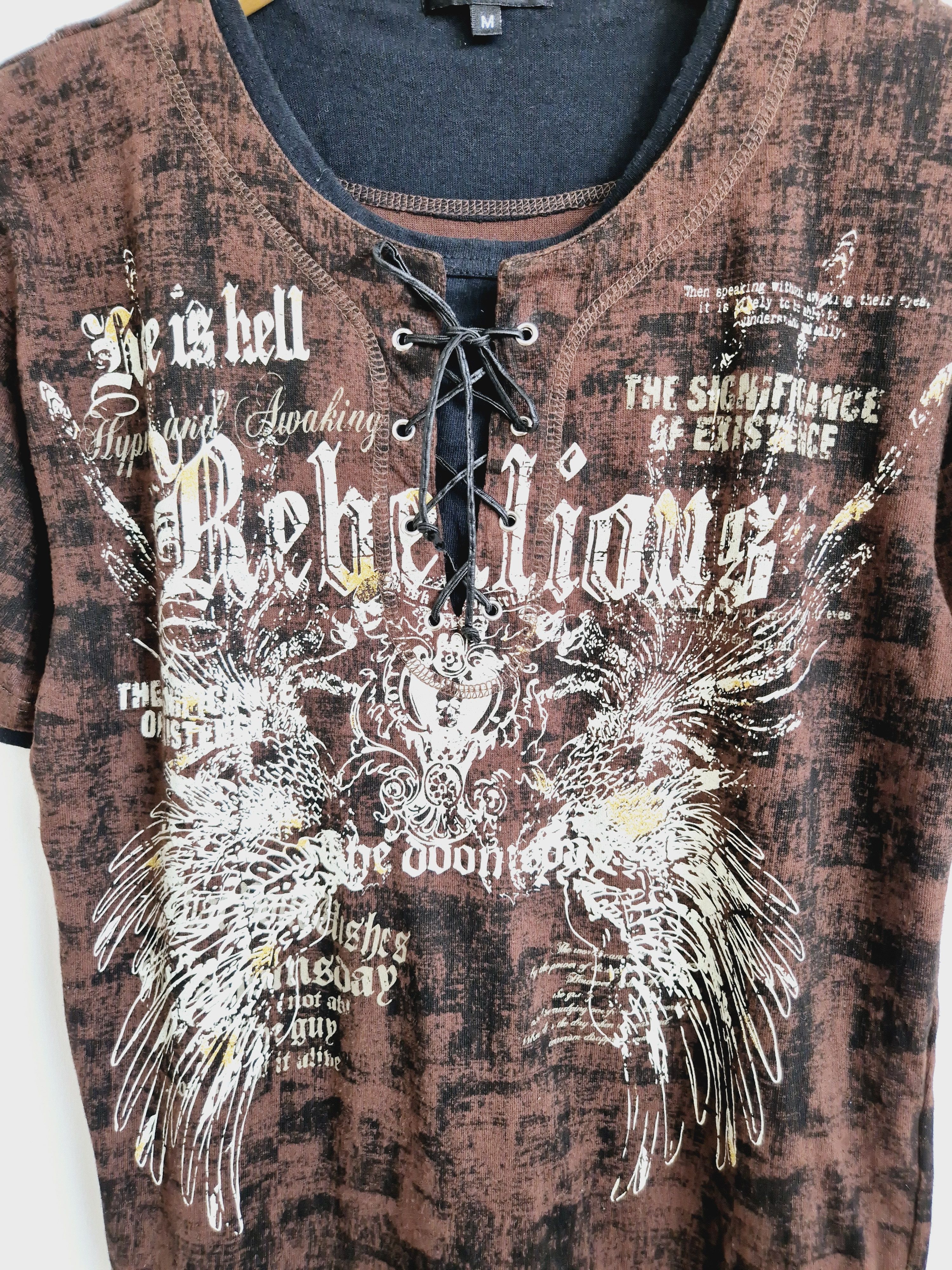 If Six Was Nine × Japanese Brand × Le Grande Bleu (L.G.B.) Beaumere Poem Gothic Skull Punk Double Layer T-Shirt Size US M / EU 48-50 / 2 - 2 Thumbnail