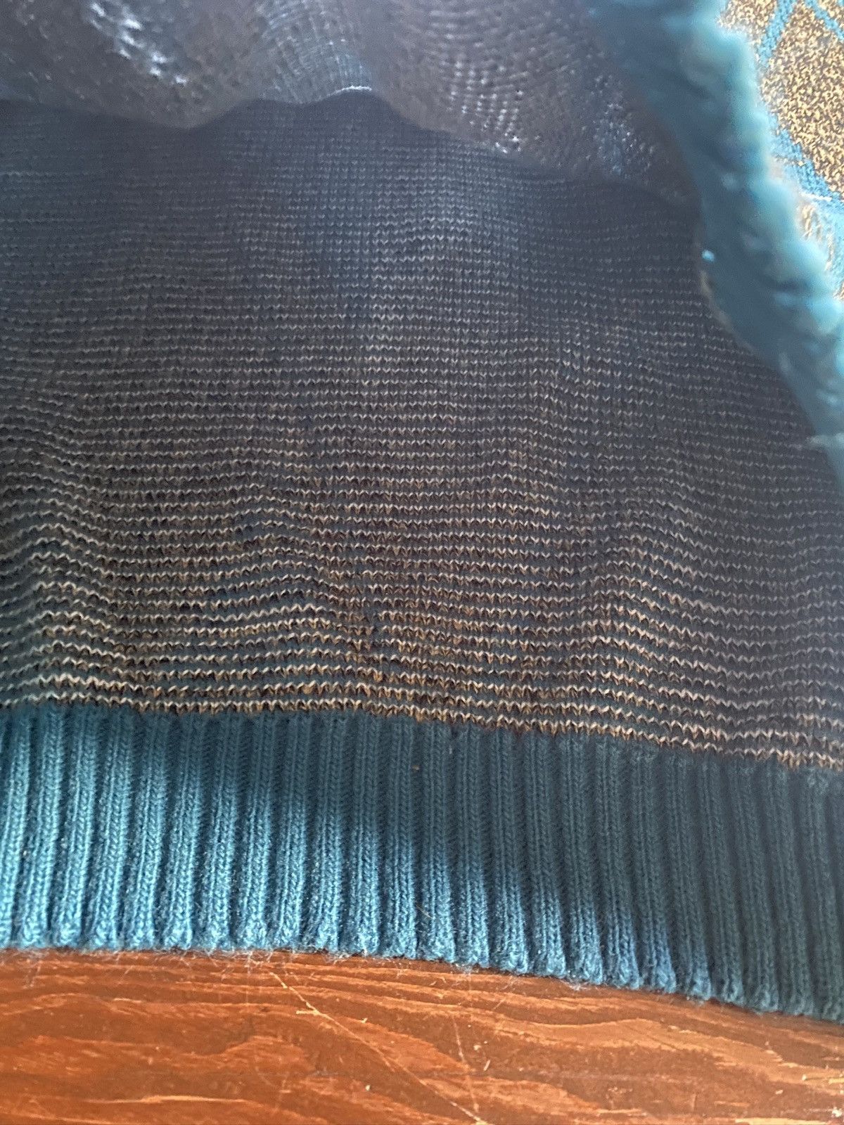Vintage Vintage 80’s Poplar Knit Blue Diamond Pattern Knit Sweater Size US L / EU 52-54 / 3 - 4 Thumbnail