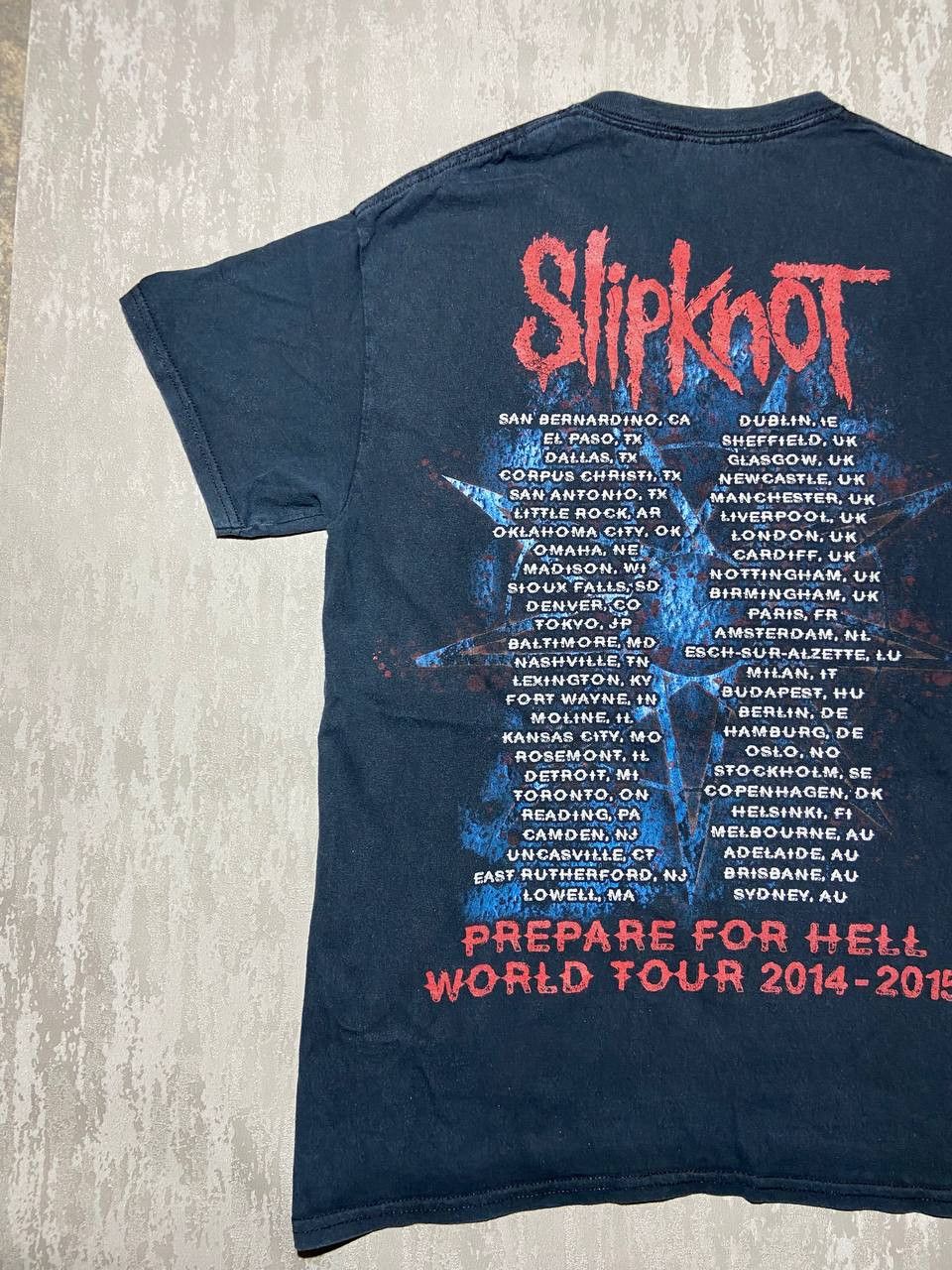 Band Tees × Vintage Vintage Slipknot 2014 World Tour Faded T-shirt Tee M Size US M / EU 48-50 / 2 - 9 Thumbnail