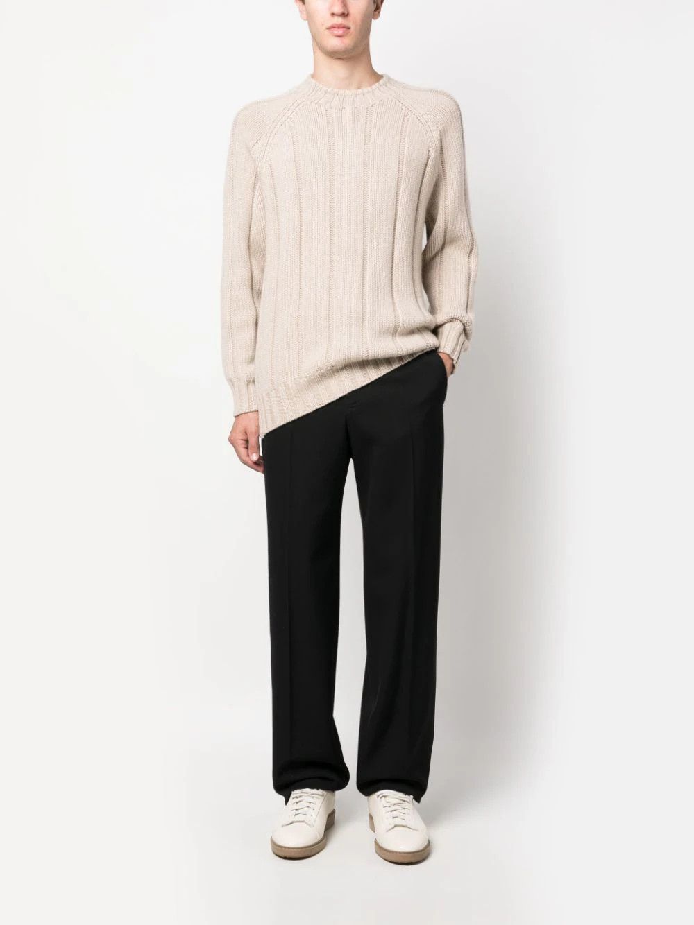 Brunello Cucinelli o1w1db10924 Cashmere Sweater in Light Beige Size US XXL / EU 58 / 5 - 2 Thumbnail