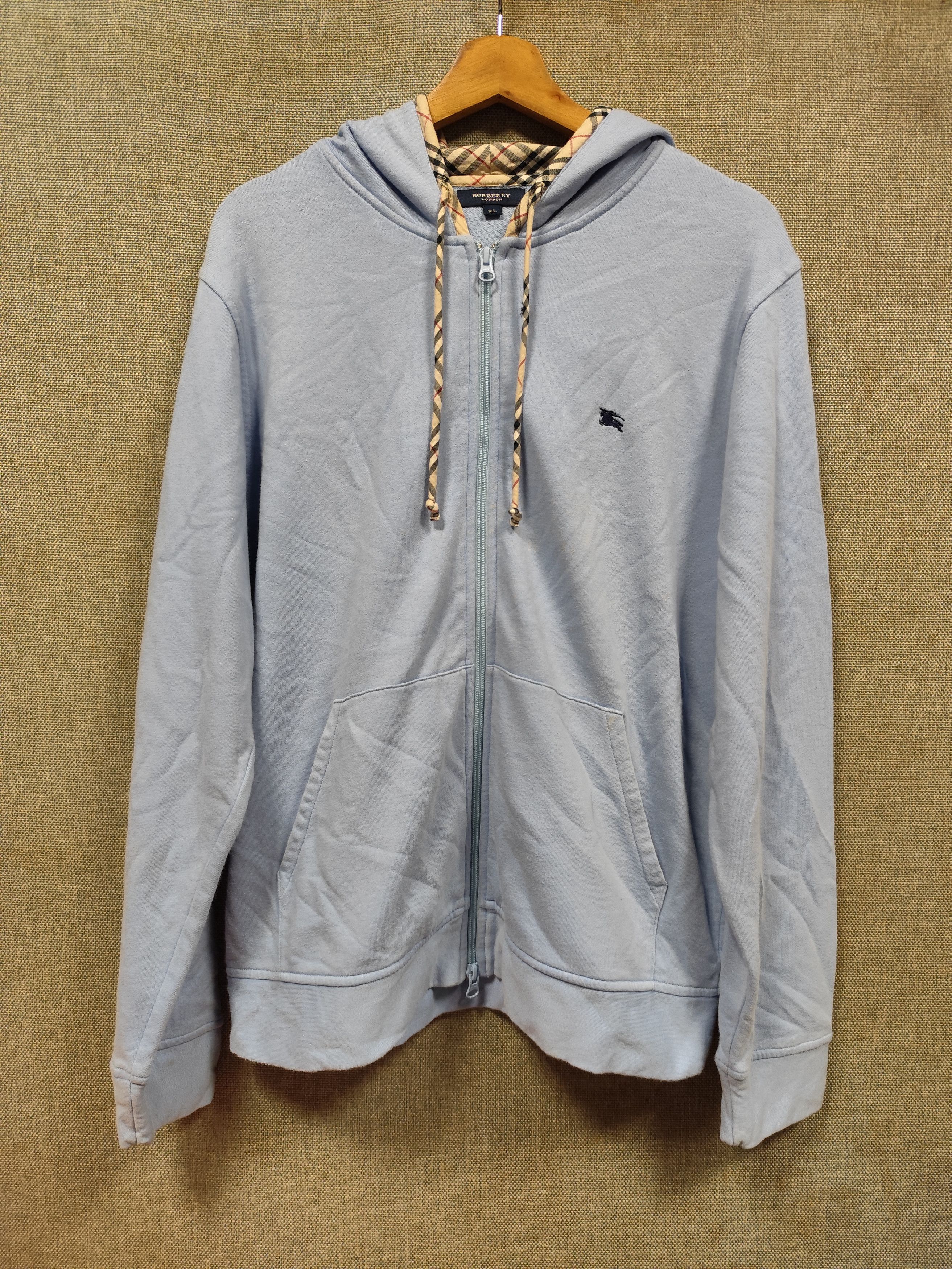 Sweatshirt hoodie zip burberry london nova check