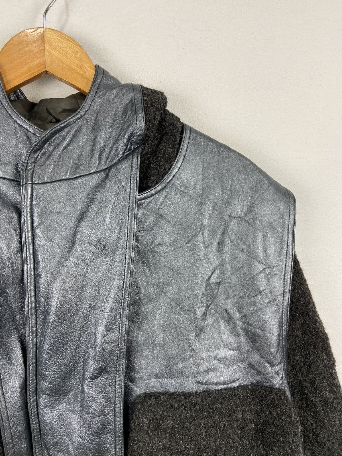 Lancel Vintage Lancel Paris Leather & Wool Hybrid Jacket Size US L / EU 52-54 / 3 - 4 Thumbnail