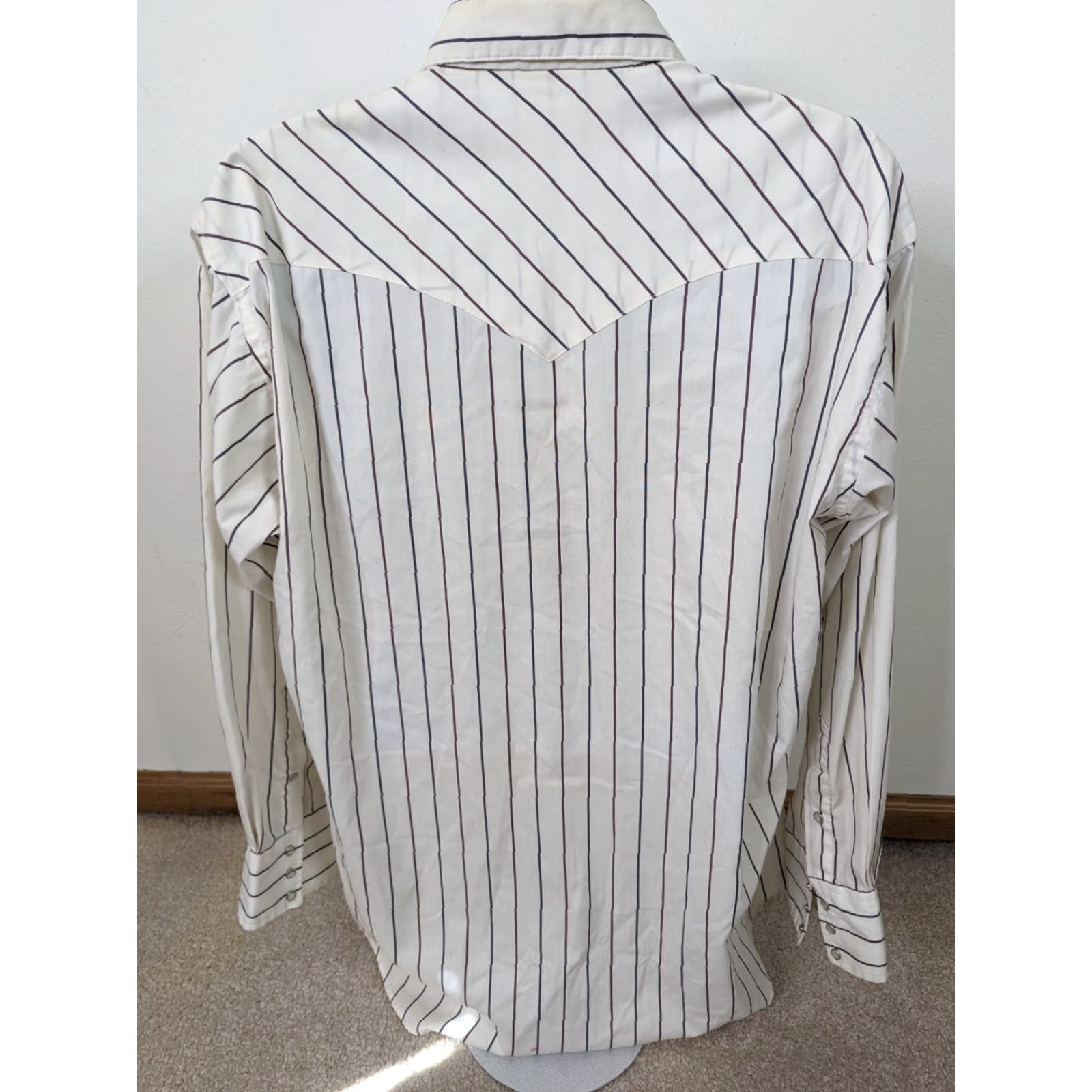 Vintage VINTAGE Ruddock Western Shirt Mens 2XL White Striped Pearl Snap USA Cowboy T6F Size US XXL / EU 58 / 5 - 2 Thumbnail