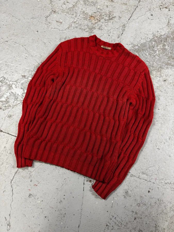 Daniele Alessandrini 2000s Daniele Alessandrini Red Symmetry Sweater Size US S / EU 44-46 / 1 - 2 Thumbnail