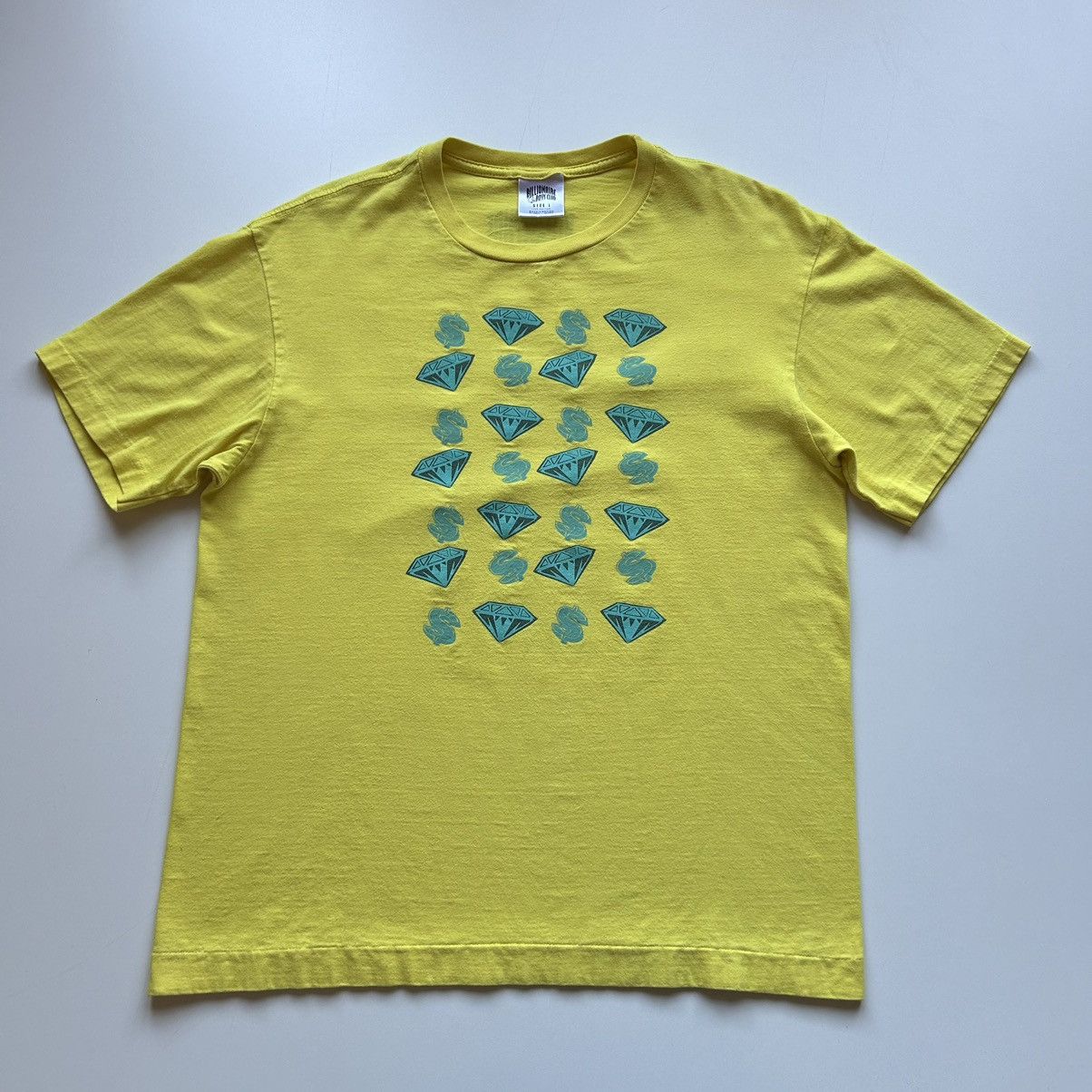 Pre-owned Billionaire Boys Club Vintage 2000s  Diamonds & $ T Shirt In Yellow