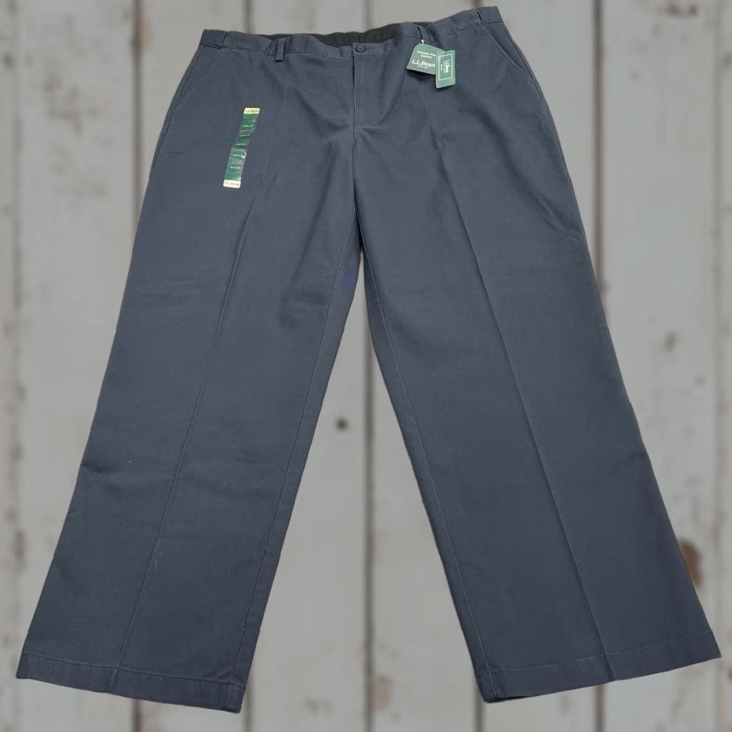 Vintage VINTAGE? No. LL Bean Pants Mens 44x30 Navy Blue Wrinkle Free Cotton Chino NWT LL Bean Double L Chino Regular Straight Navy Blue Mens 44x30 Pants Size US 44 / EU 60 - 1 Thumbnail