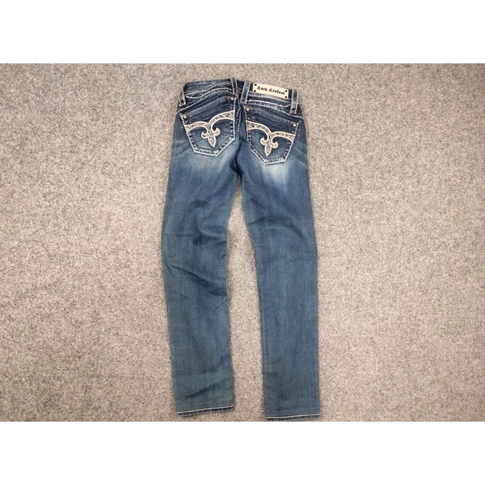 Vintage Rock Revival Adele Jeans denim Blue Faded Embroidered logo Y2K Style Vintage Size 27" / US 4 / IT 40 - 6 Thumbnail