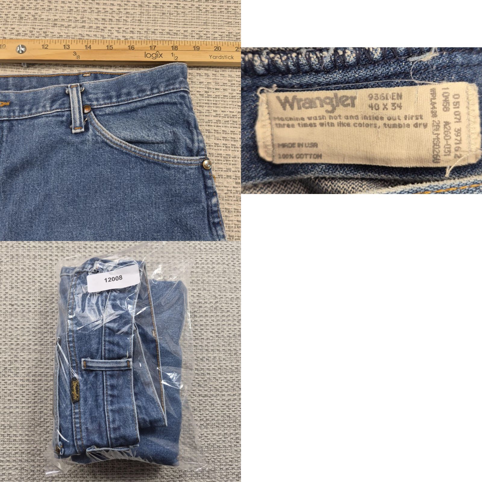 Wrangler VINTAGE Wrangler Cowboy Cut Jeans Mens 40x34 Blue Slim Straight Denim USA Pants Size US 40 / EU 56 - 8 Thumbnail
