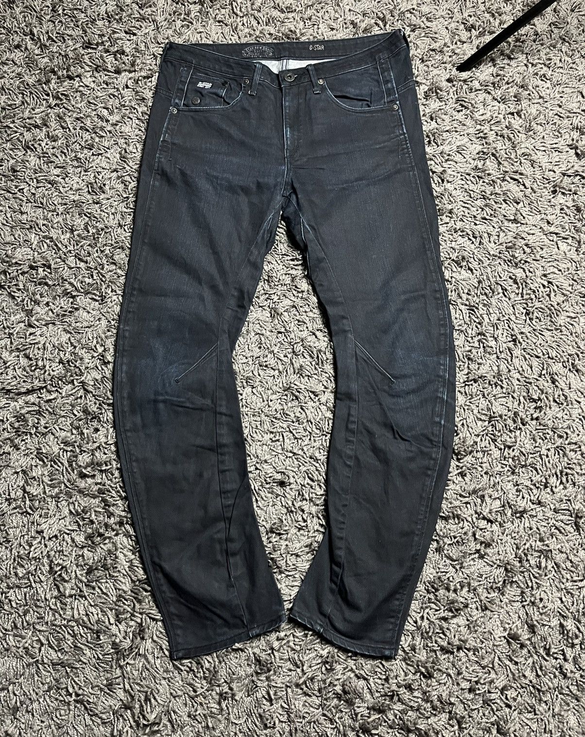 G-Star G-Star Raw Arc 3D Slim Jeans Dark Aged / Black Waxed Denim Size US 30 / EU 46 - 2 Thumbnail