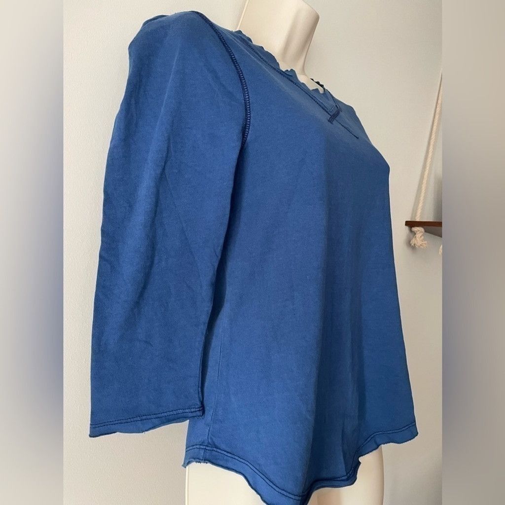 Free People We The Free Puff Shoulder Top Midnight Hour Blue Size XS NWT Size XS / US 0-2 / IT 36-38 - 8 Thumbnail