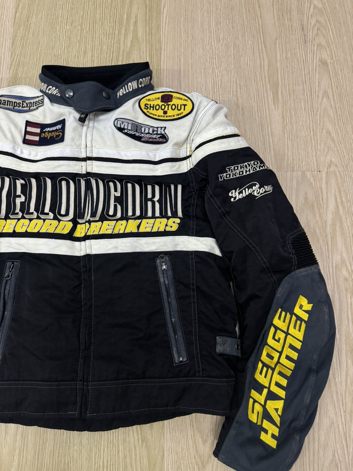 Japanese Brand × YELLOW CORN Yellow corn Record Breaker padded rider jacket Size US L / EU 52-54 / 3 - 3 Thumbnail