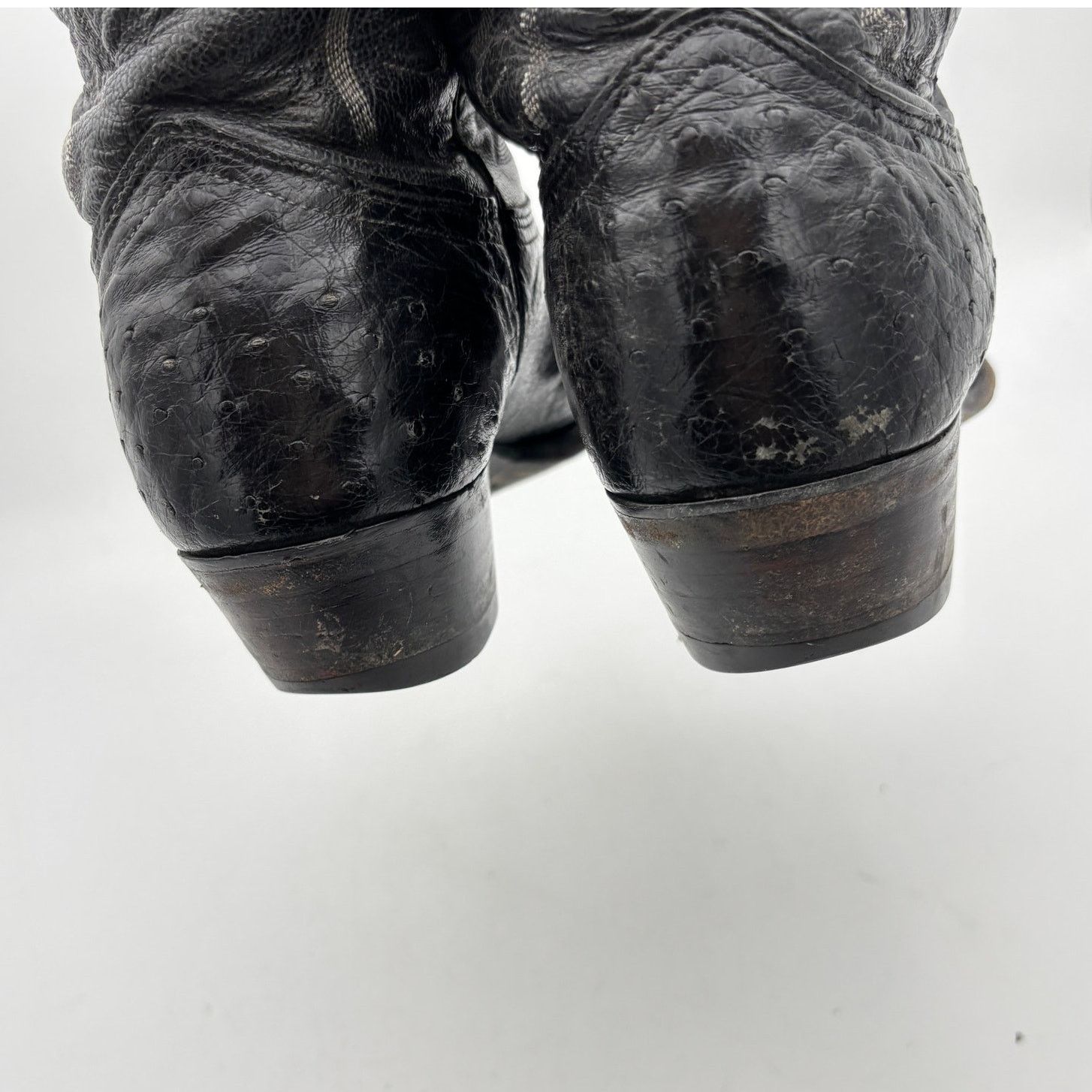Justin Boots Vintage 80s J. Chisholm Ostrich Cowboy Boots Men 10 D Size US 10 / EU 43 - 15 Thumbnail