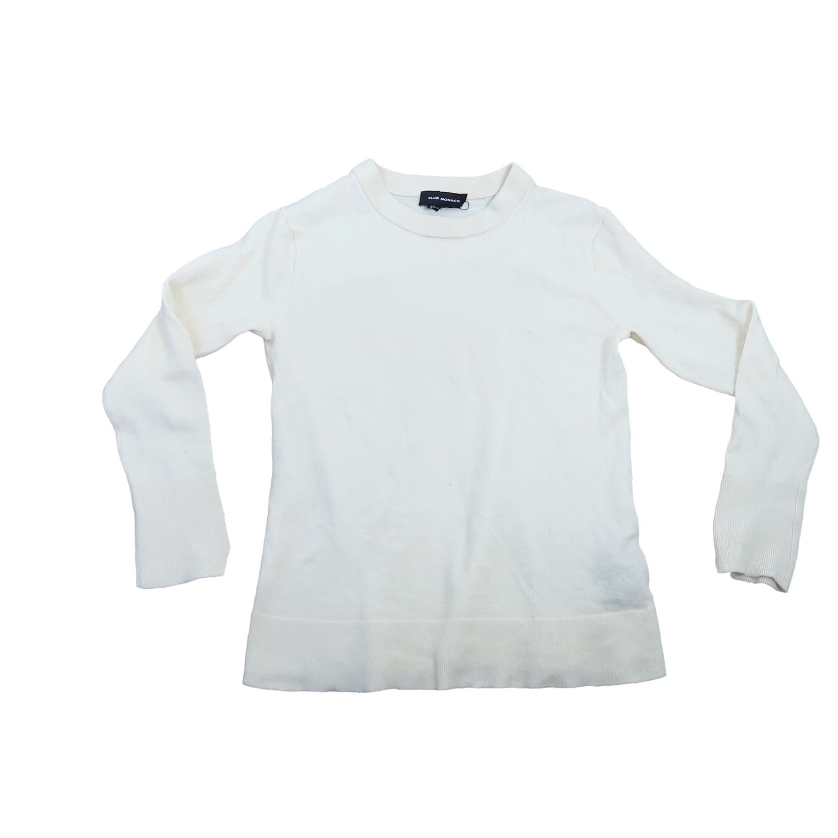 Club Monaco VINTAGE Club Monaco cream wool knit fitted pullover sweater XS Women Long Sleeve 90s Size XS / US 0-2 / IT 36-38 - 5 Thumbnail