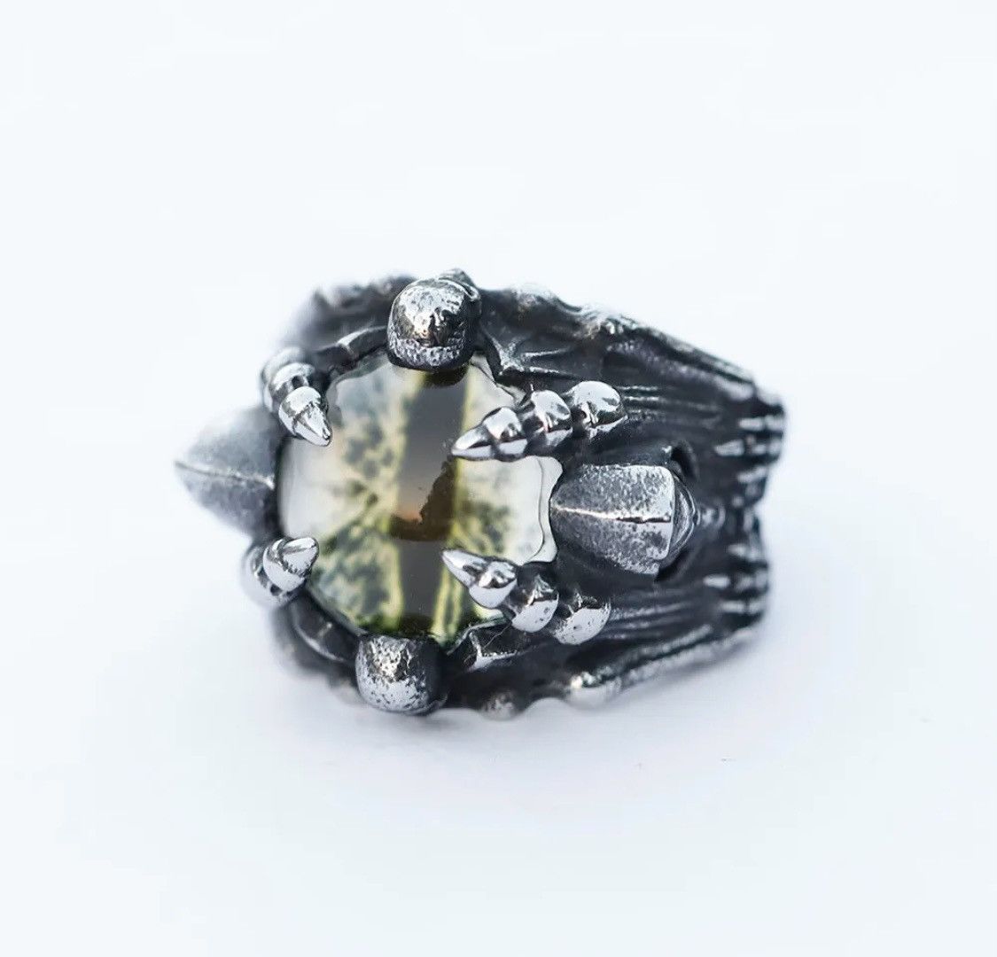 Jewelry × Vintage Vintage Green Evil Eyes Ring Size ONE SIZE - 2 Thumbnail
