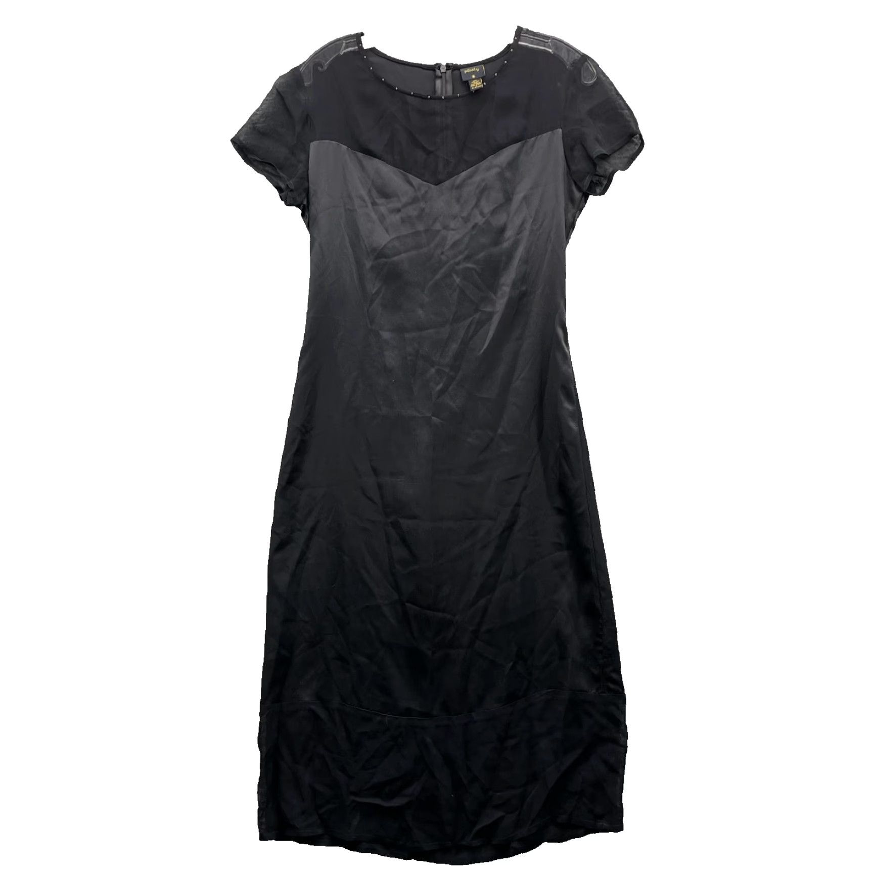 Vintage Plenty Dress Women Small Black 100% Silk Cocktail Party Evening Modest Chic Midi Size S / US 4 / IT 40 - 2 Thumbnail