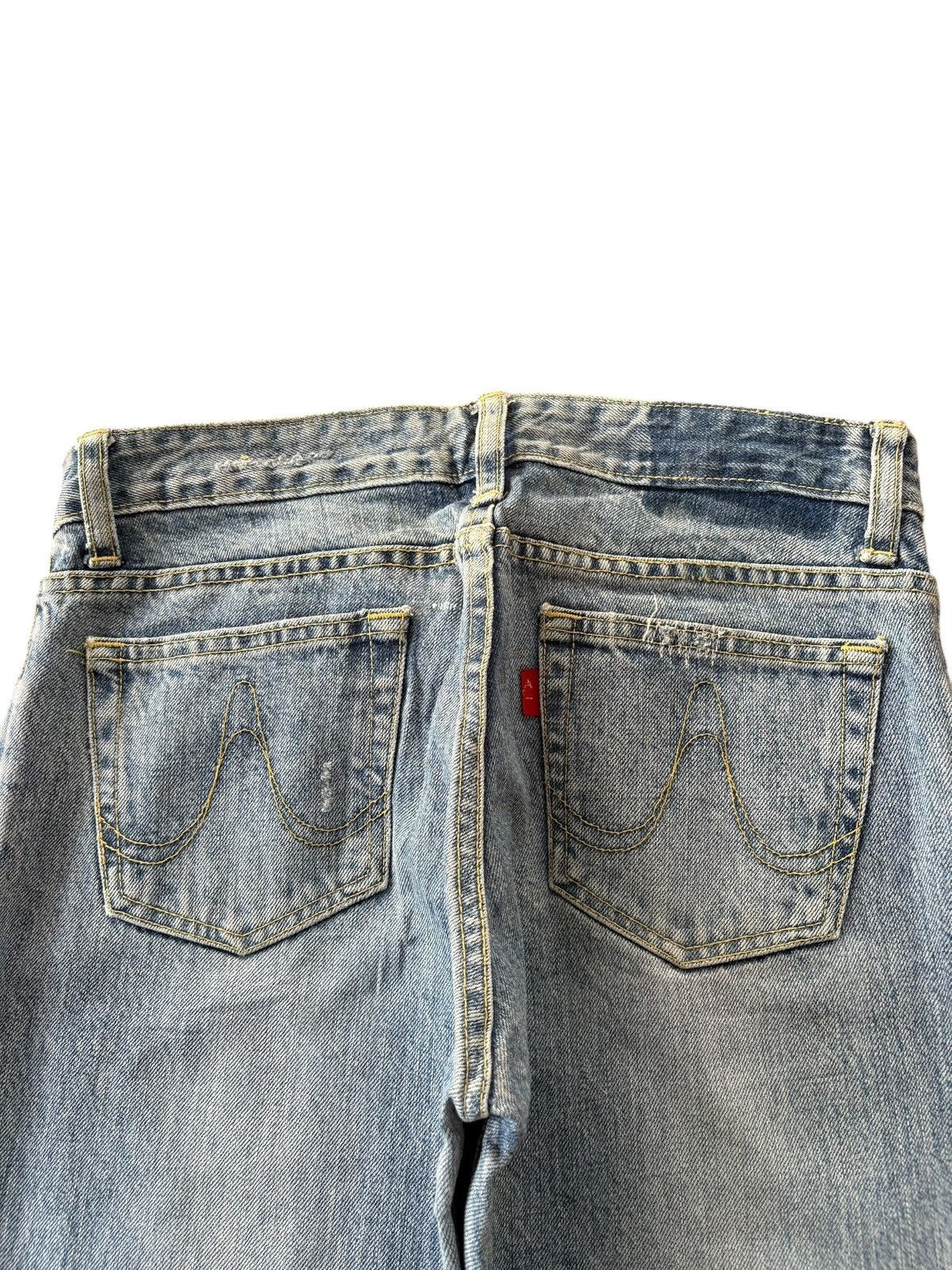 ATSURO TAYAMA Vintage Atsuro Tayama Faded Wash Distressed Flare Jeans Size 29" - 4 Thumbnail