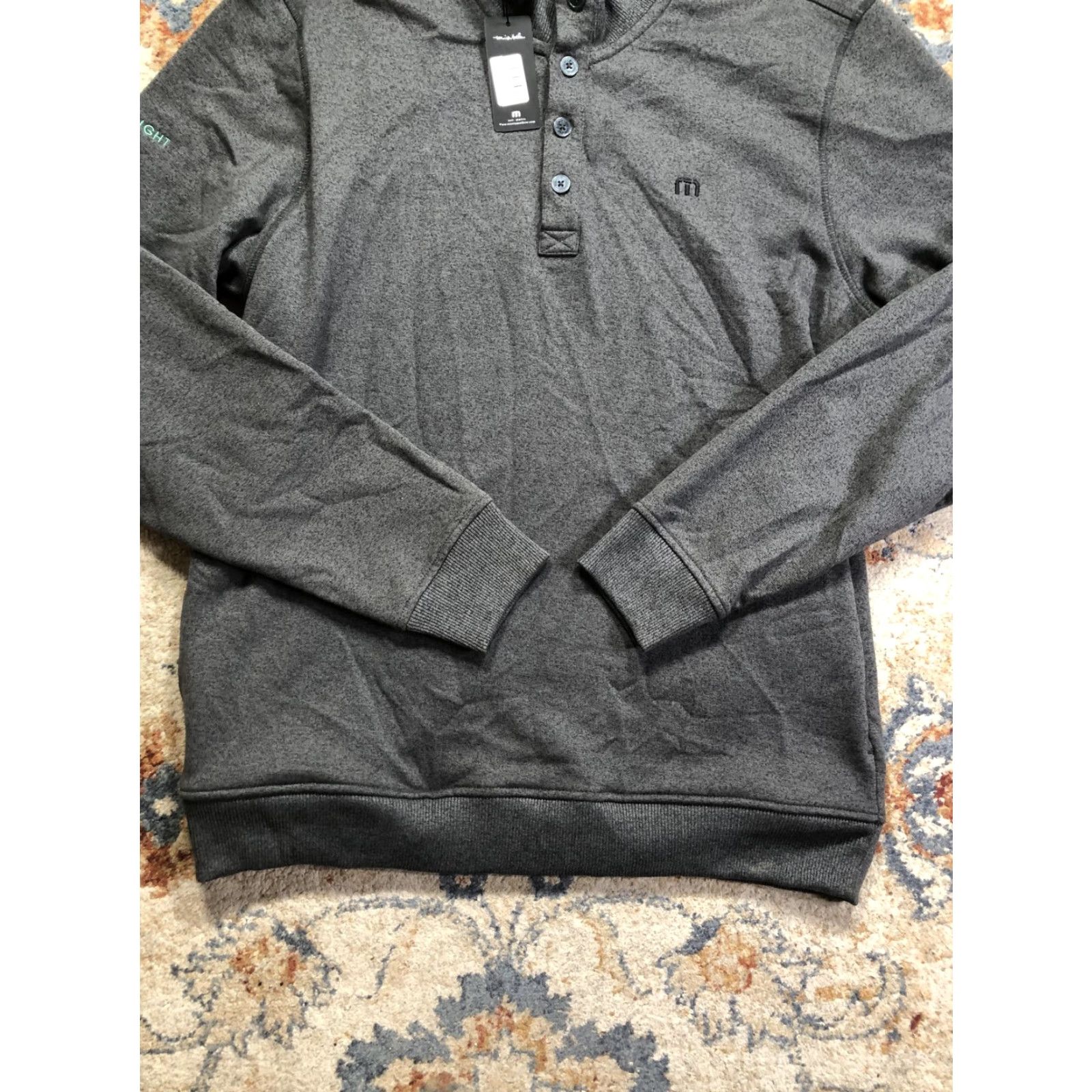 TravisMathew Travis Mathew Sweatshirt Mens XL Gray Wall Henley Knit Pullover Button Front Logo 1MU084 Size US XL / EU 56 / 4 - 5 Thumbnail