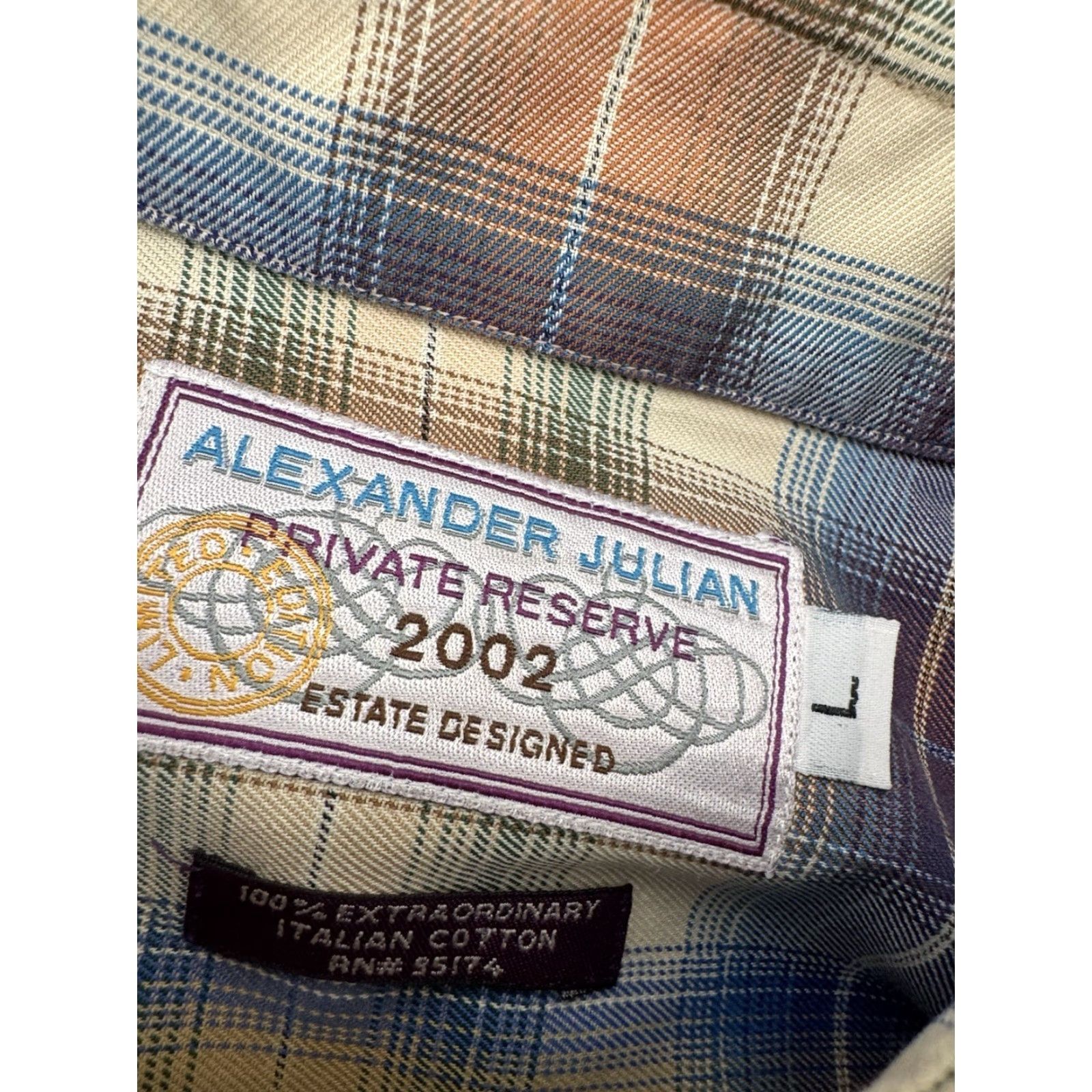 Alexander Julian ALEXANDER JULIAN / PRIVATE RESERVE 2002 Plaid Mens L Shirt Size US L / EU 52-54 / 3 - 5 Thumbnail