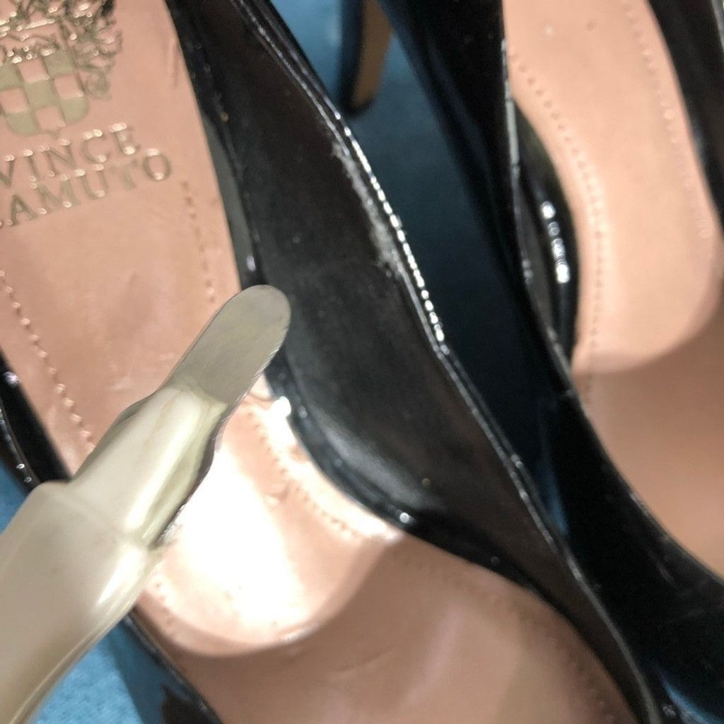 Vince Camuto Platform Heels Nubuck Patent Lacquer Leather Black sz 9.5 Size US 9.5 / IT 39.5 - 8 Thumbnail