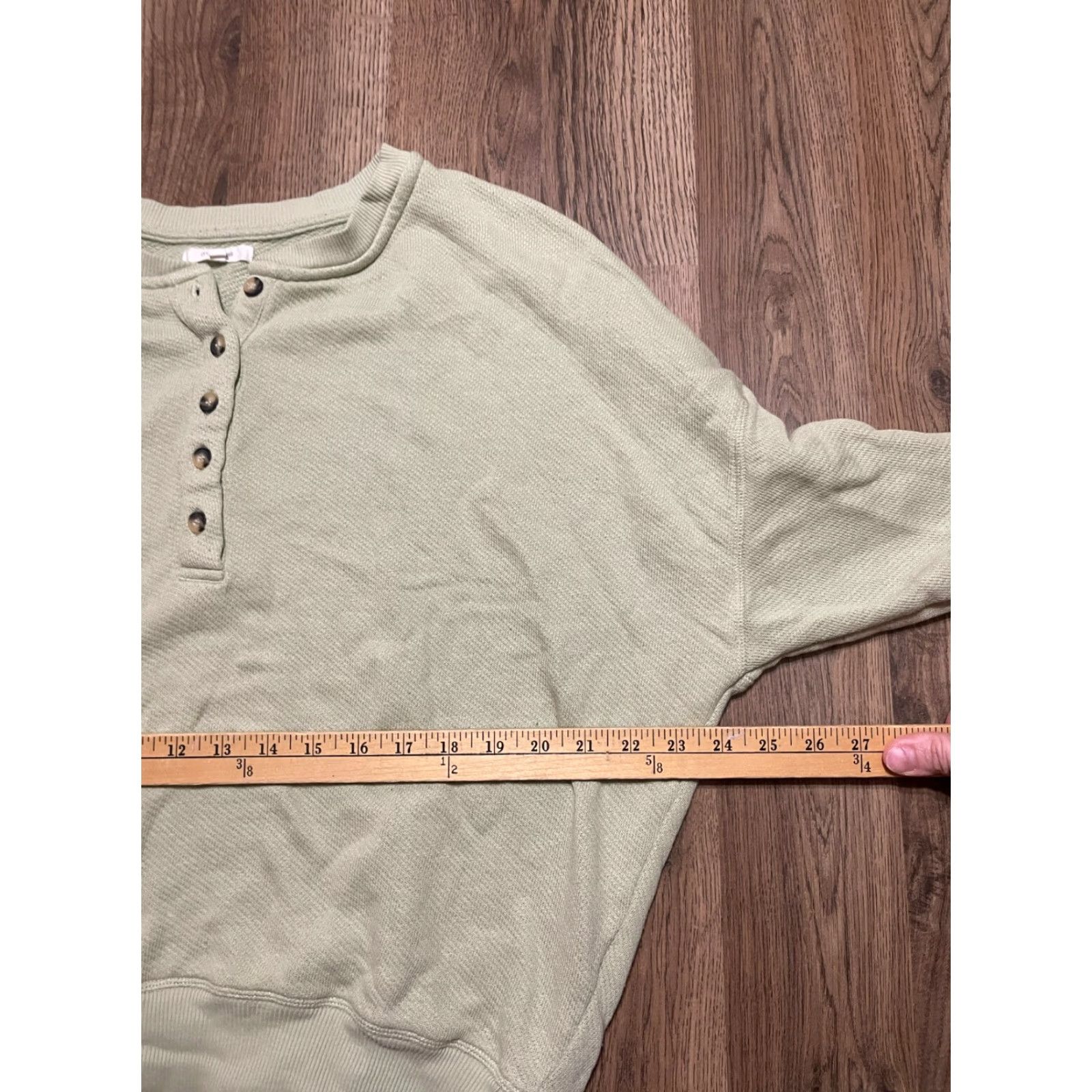 Vintage Maurices Sweater Women's Medium Green 1/4 Buttons Pullover Long Sleeve Casual Fall Spring Summer - Regular Fit - Womens Size M / US 6-8 / IT 42-44 - 5 Thumbnail