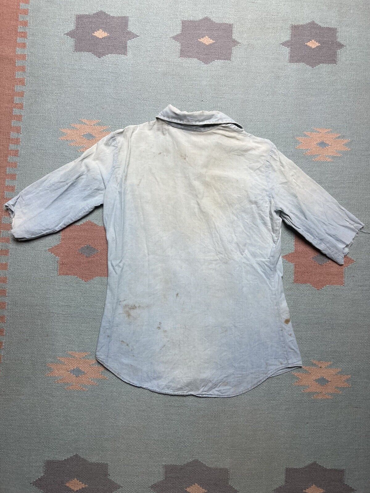 Levi's × Vintage 70s Levi’s chambray shirt orange tab distressed farm medium Size US M / EU 48-50 / 2 - 8 Thumbnail