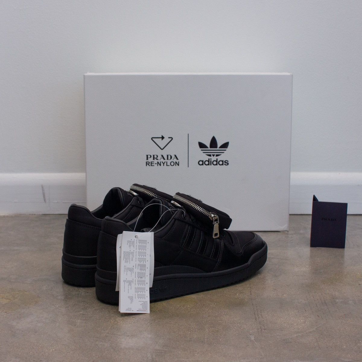 Adidas × Prada ADIDAS X PRADA RE-Nylon Forum Low Black Sneakers GY7043 Size US 7 / IT 37 - 7 Thumbnail