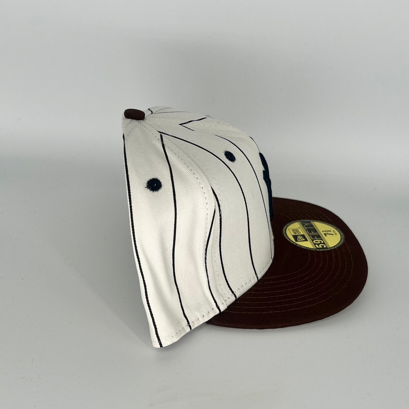New Era Size 7 3/8 White Brown New York Yankees New Era MLB 59Fifty Size ONE SIZE - 3 Thumbnail