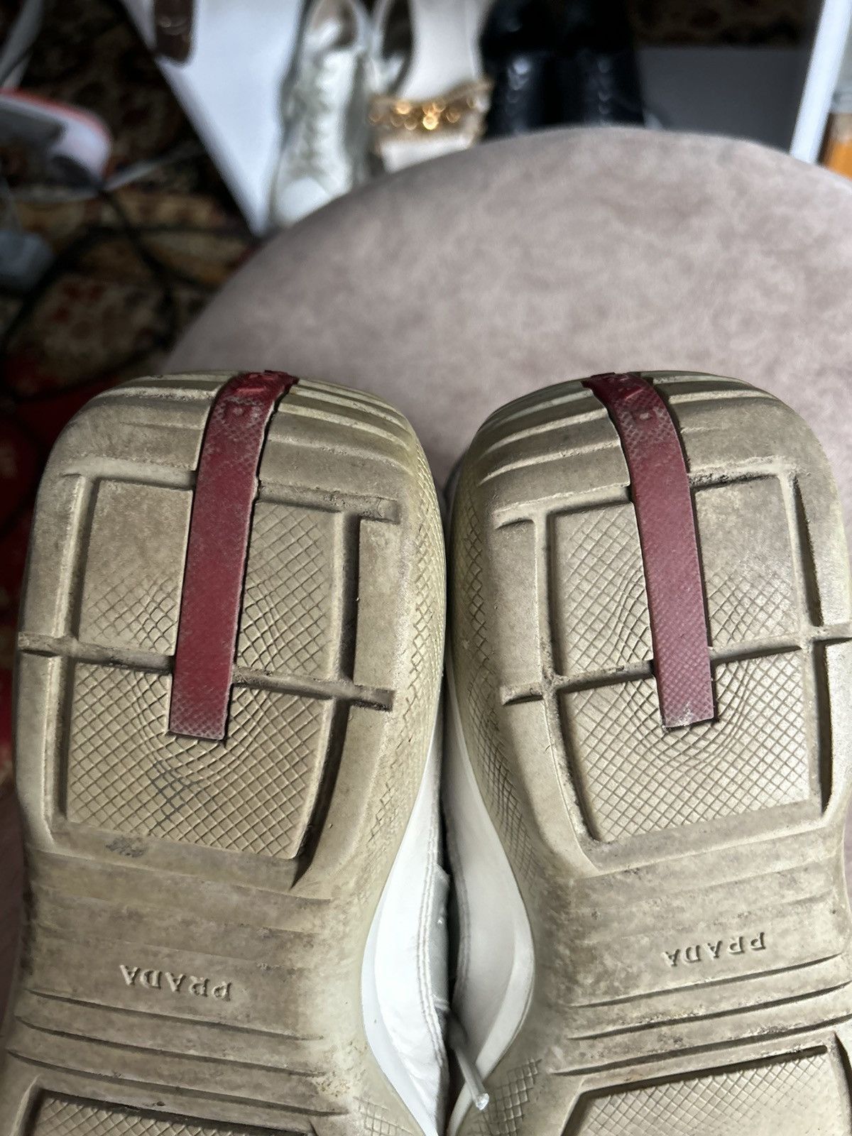 Prada × Vintage Prada Sport Leather And Mesh Low Top Sneakers Size US 9 / EU 42 - 12 Thumbnail