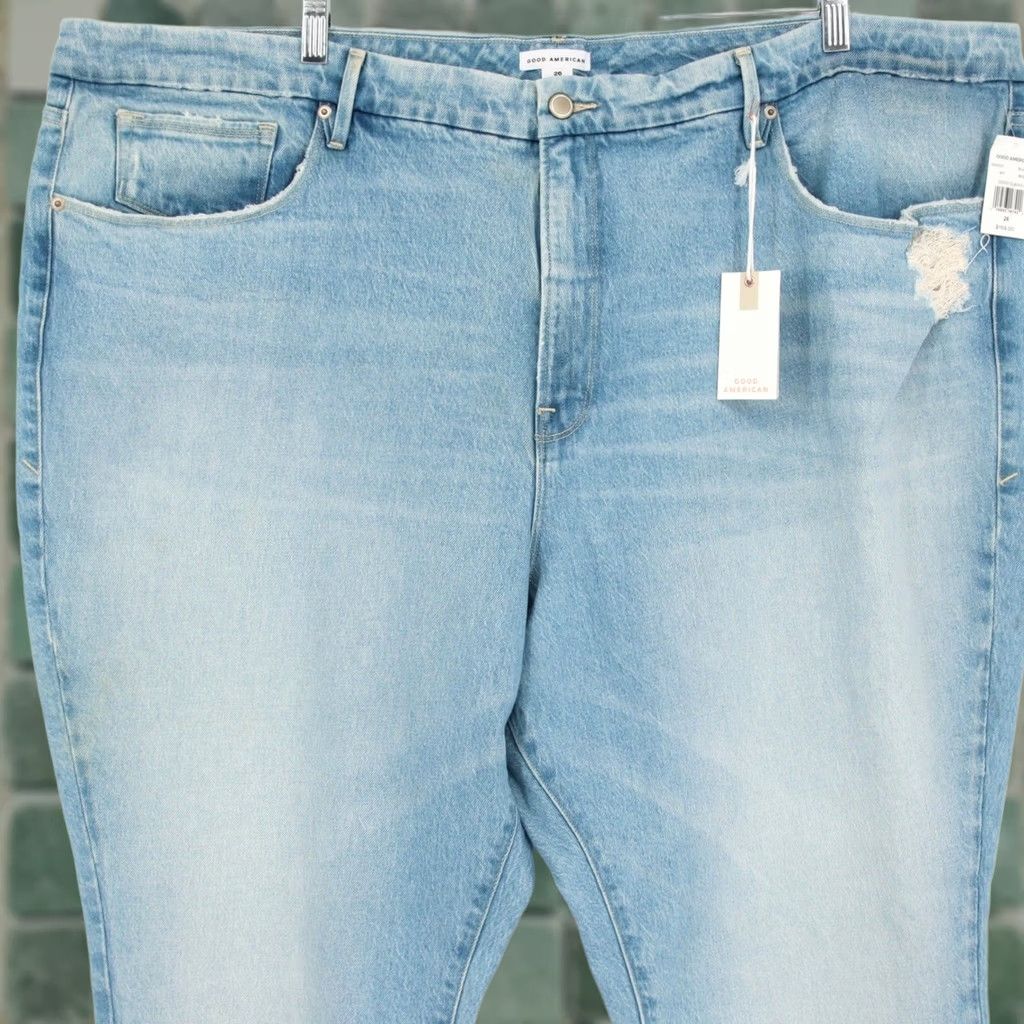 Good American Good American Womens Good Classic High Rise Straight Leg Jeans Light Wash Sz 26 Size 26" / US 2 / IT 38 - 1 Thumbnail