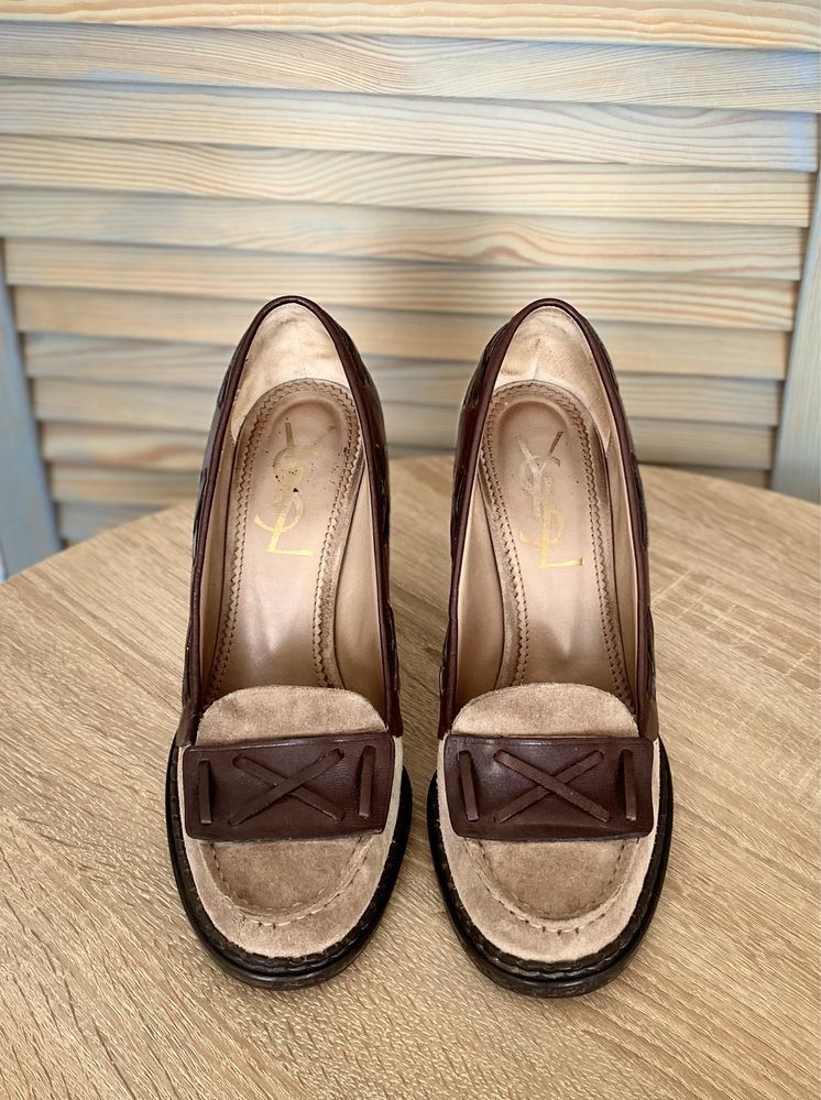 Yves Saint Laurent Yves Saint Laurent Suede Leather Heels Size US 7.5 / IT 37.5 - 2 Thumbnail