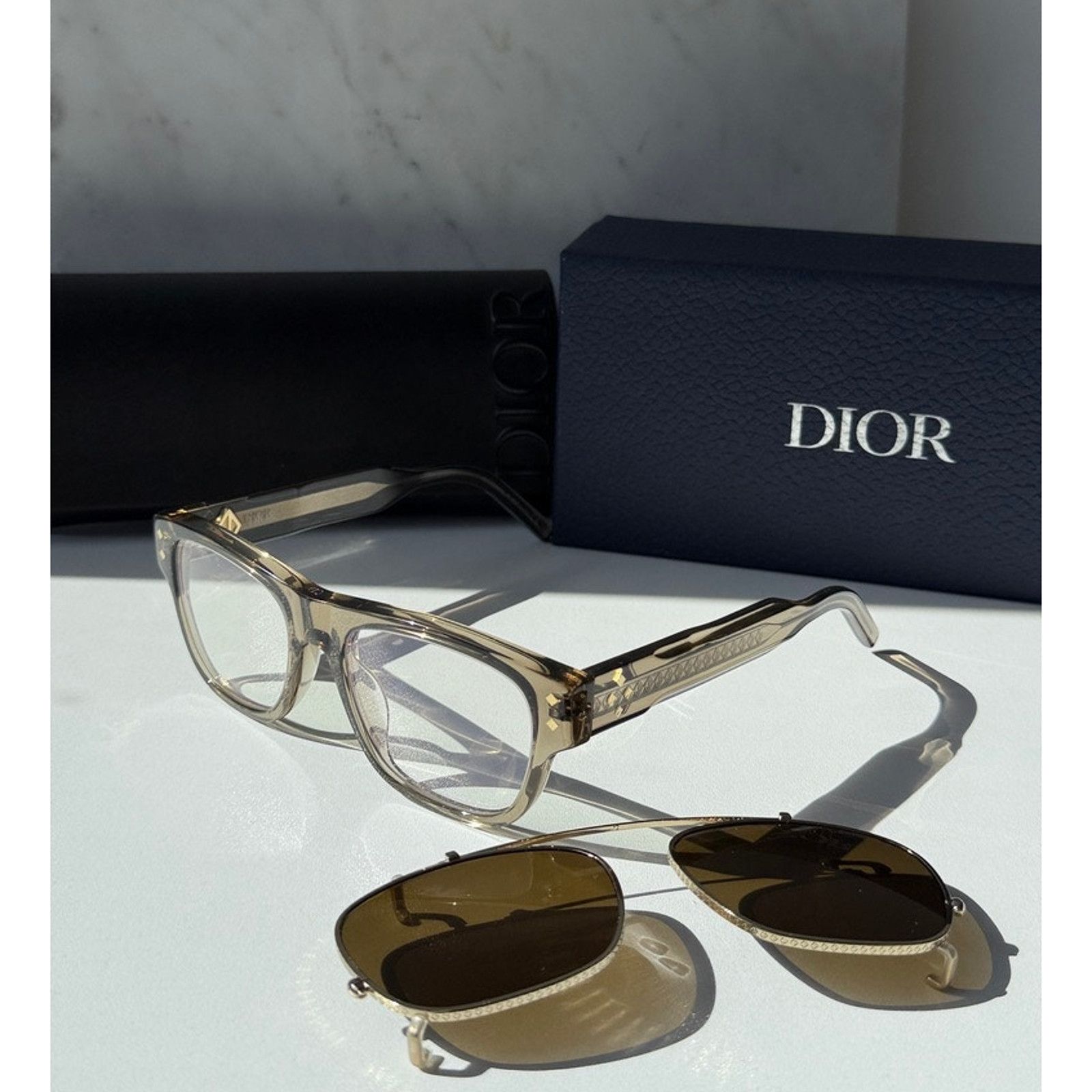 Dior NEW Dior CD DiamondO S10I Clip On Frames in Brown $720 Size ONE SIZE - 3 Thumbnail