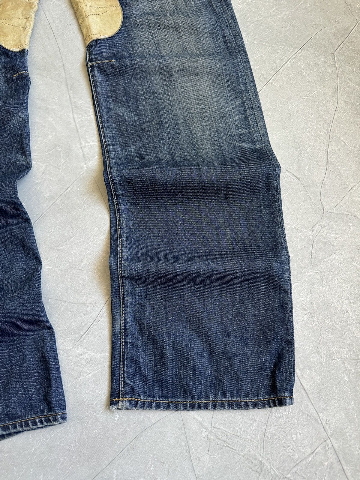 Replay VTG Y2k Replay Denim Leather Baggy Jeans Distressed if6was9 Size US 29 - 5 Thumbnail