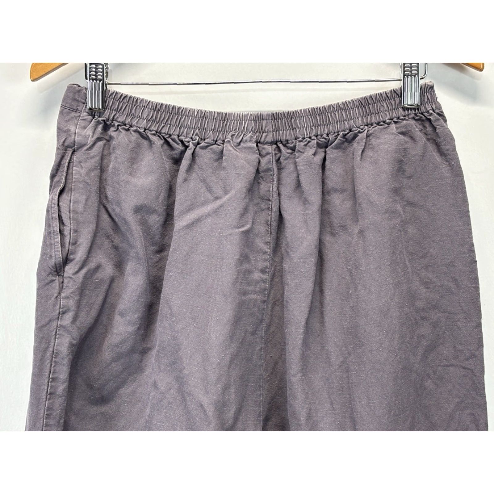 Vintage ASZ Studio Linen Blend Capri Crop Pants XL Womens Grey Drawstring Lagenlook Pants Size 40" / US 18 - 4 Thumbnail