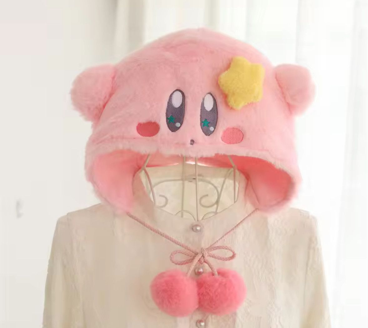 Japanese Brand Vintage Anime Pink Kirby Autumn Winter Warm Beanie Hat Size ONE SIZE - 2 Thumbnail