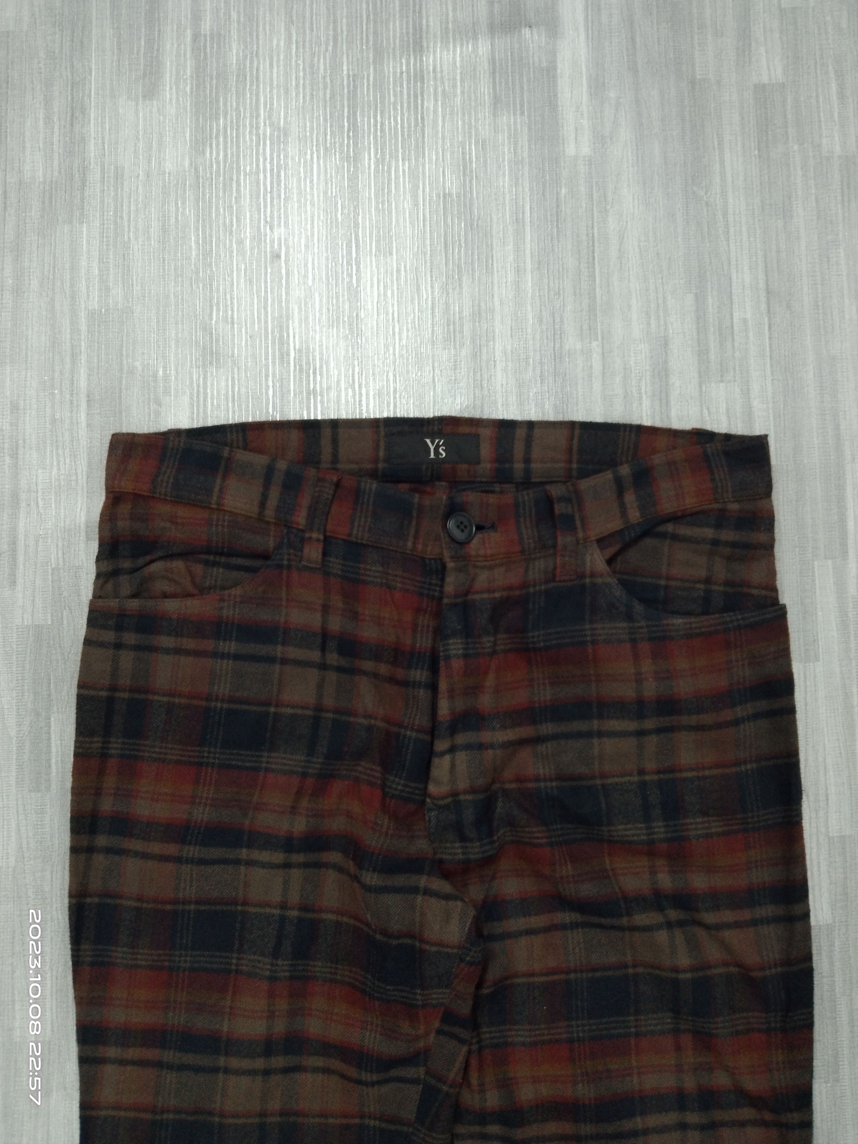 Y's × Yohji Yamamoto Y's TARTAN PANTS Size 29" - 4 Thumbnail
