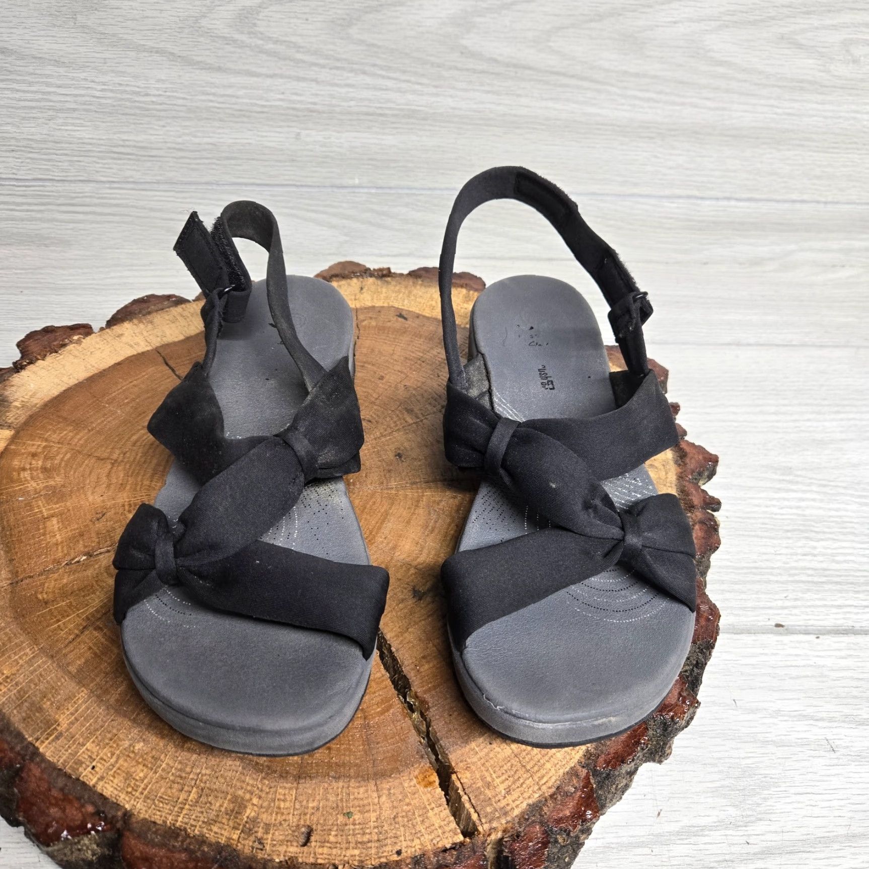 Clarks Cloudsteppers by Clarks Black Slingback Stretch Sandals Size 9 Womens Size US 9 / IT 39 - 3 Thumbnail