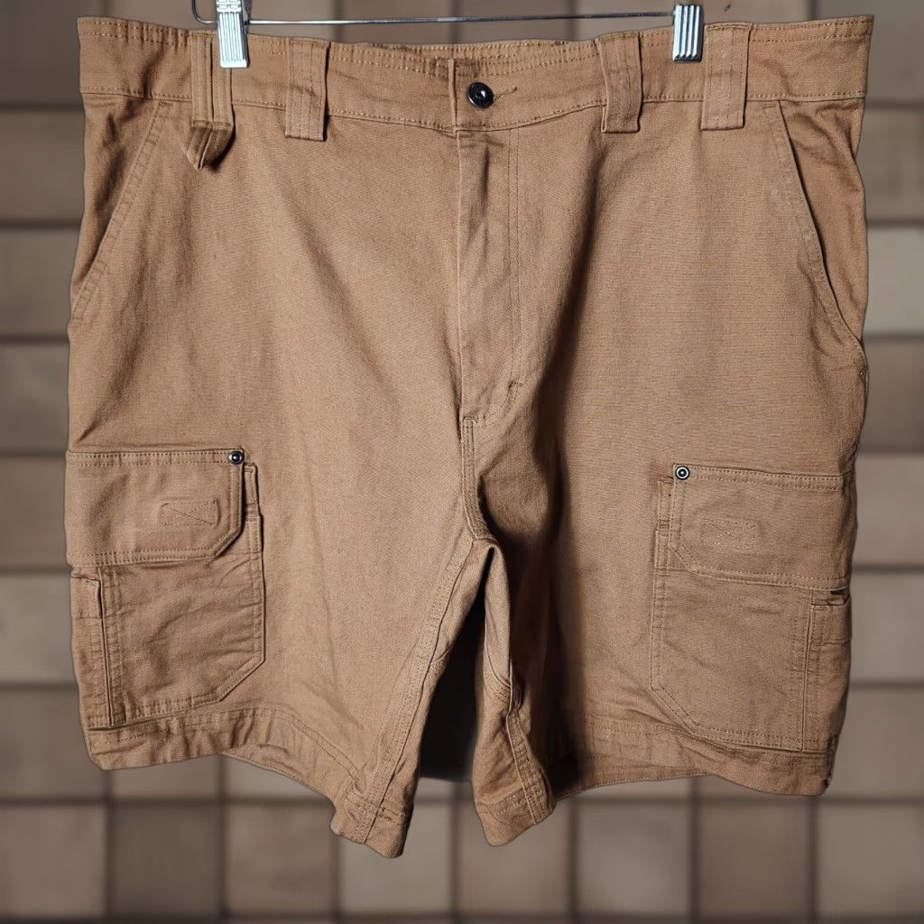 CO Duluth Trading Co Mens DuluthFlex Fire Hose Relaxed Fit 9" Cargo Shorts-Size 40 Brown Canvas Cargo Pocket 9" Inseam Mens Size US 40 / EU 56 - 1 Thumbnail