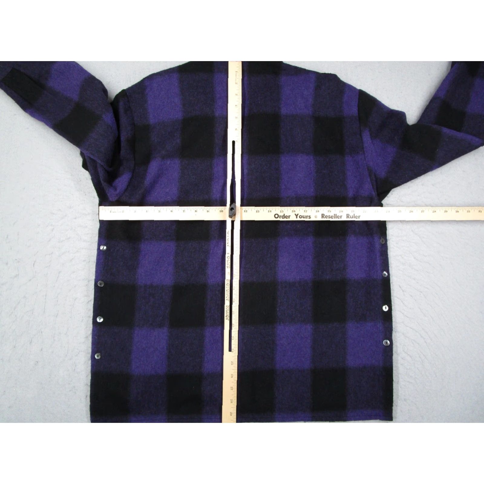 Vintage Corelate Shacket Mens Small Purple Black Plaid Wool Blend Shacket Made Italy Shirt Jacket Casual Fall Winter Buttons Pockets Wool-Blend Size US S / EU 44-46 / 1 - 7 Thumbnail