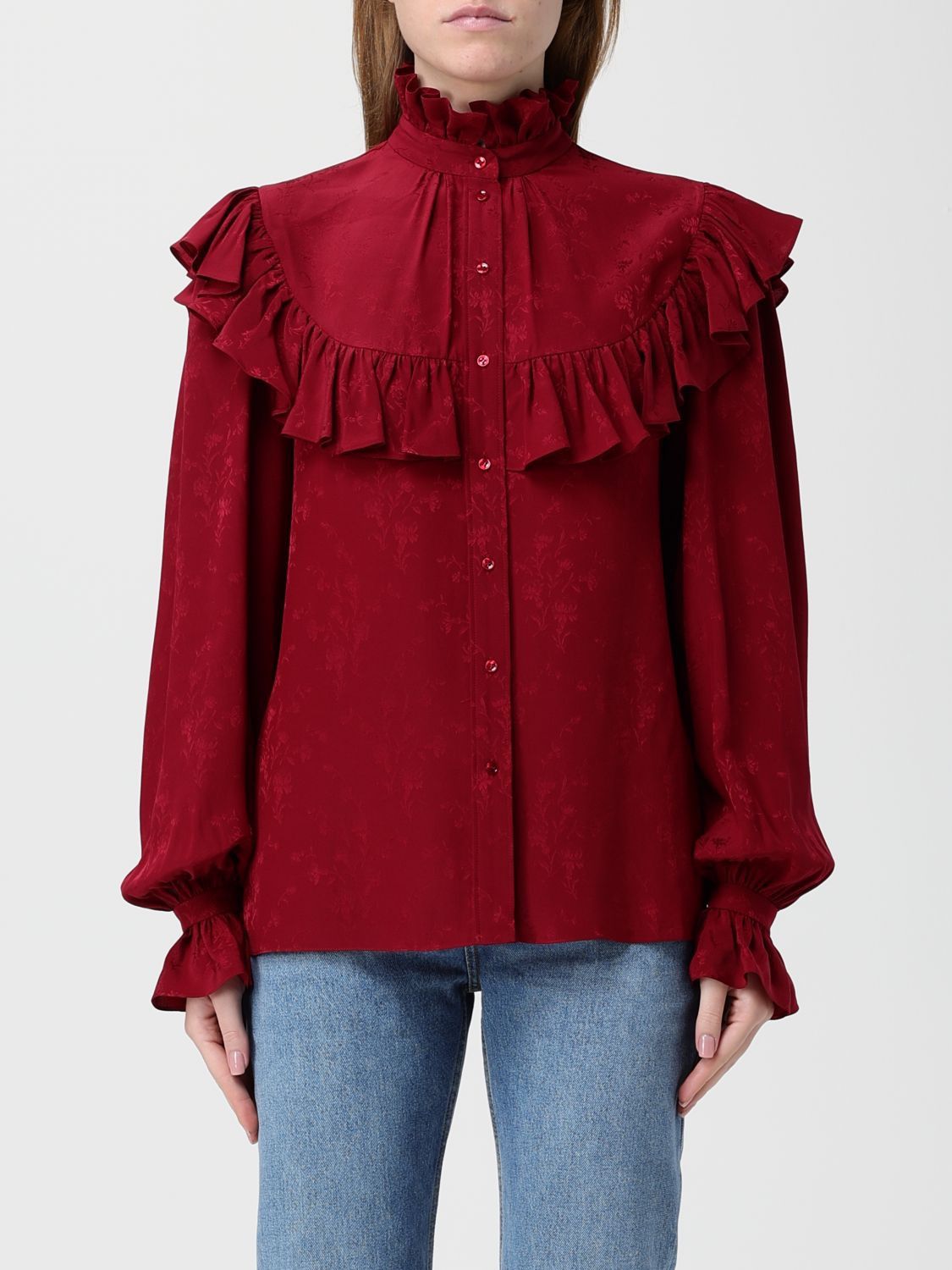 Saint Laurent Shirt Woman Amaranth