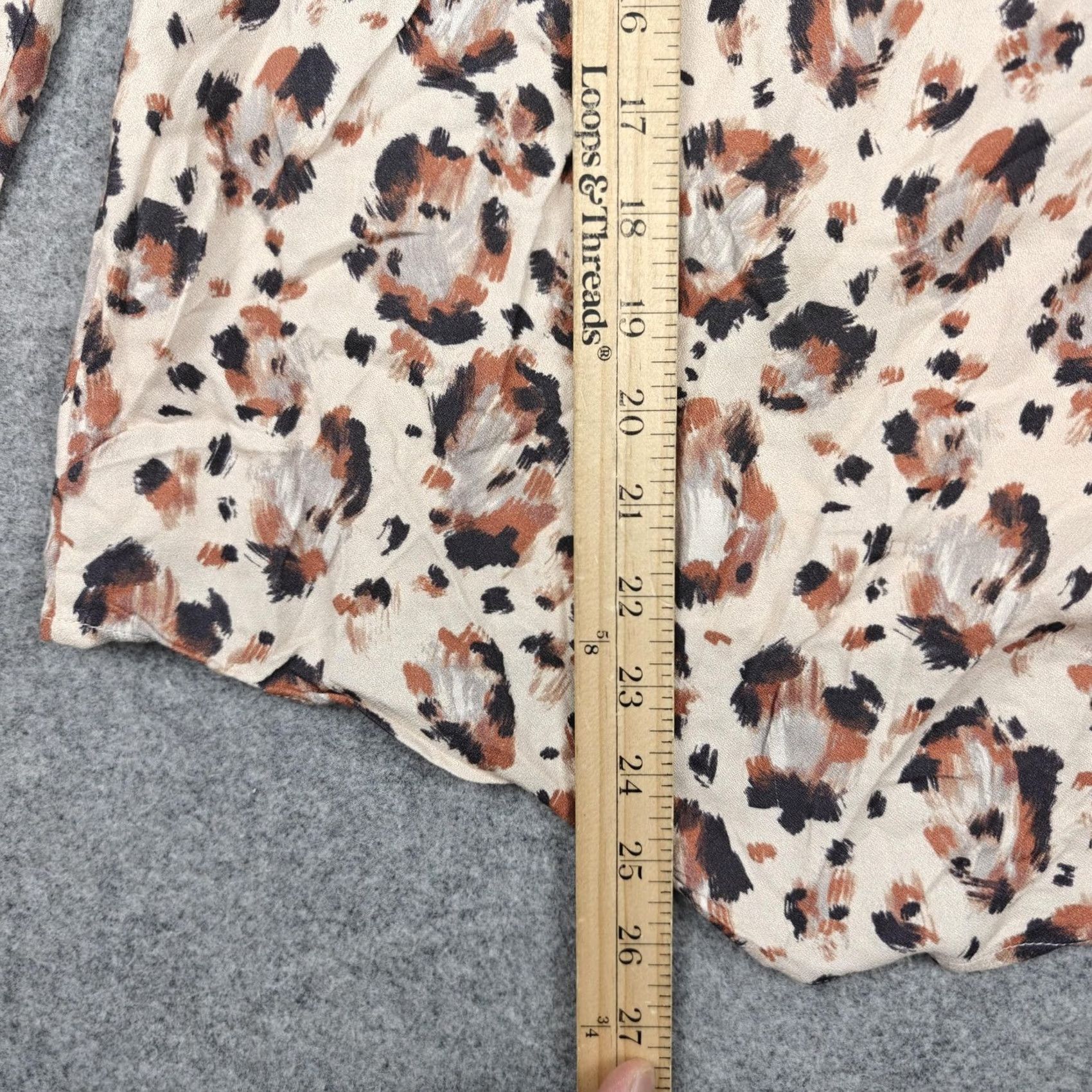 Vintage Savanna Jane Blouse Womens S Beige Leopard Embroidered Tunic Top Long Sleeve Shirt Size S / US 4 / IT 40 - 6 Thumbnail