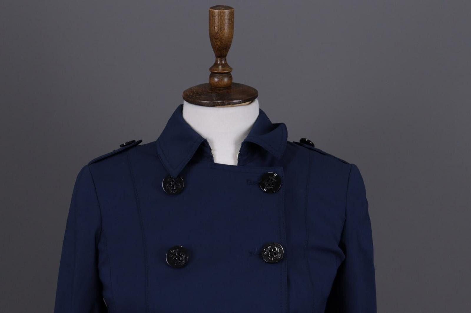 Designer Marina Yachting Blue Lightweight Trench Coat Size 38 / S Size S / US 4 / IT 40 - 4 Thumbnail