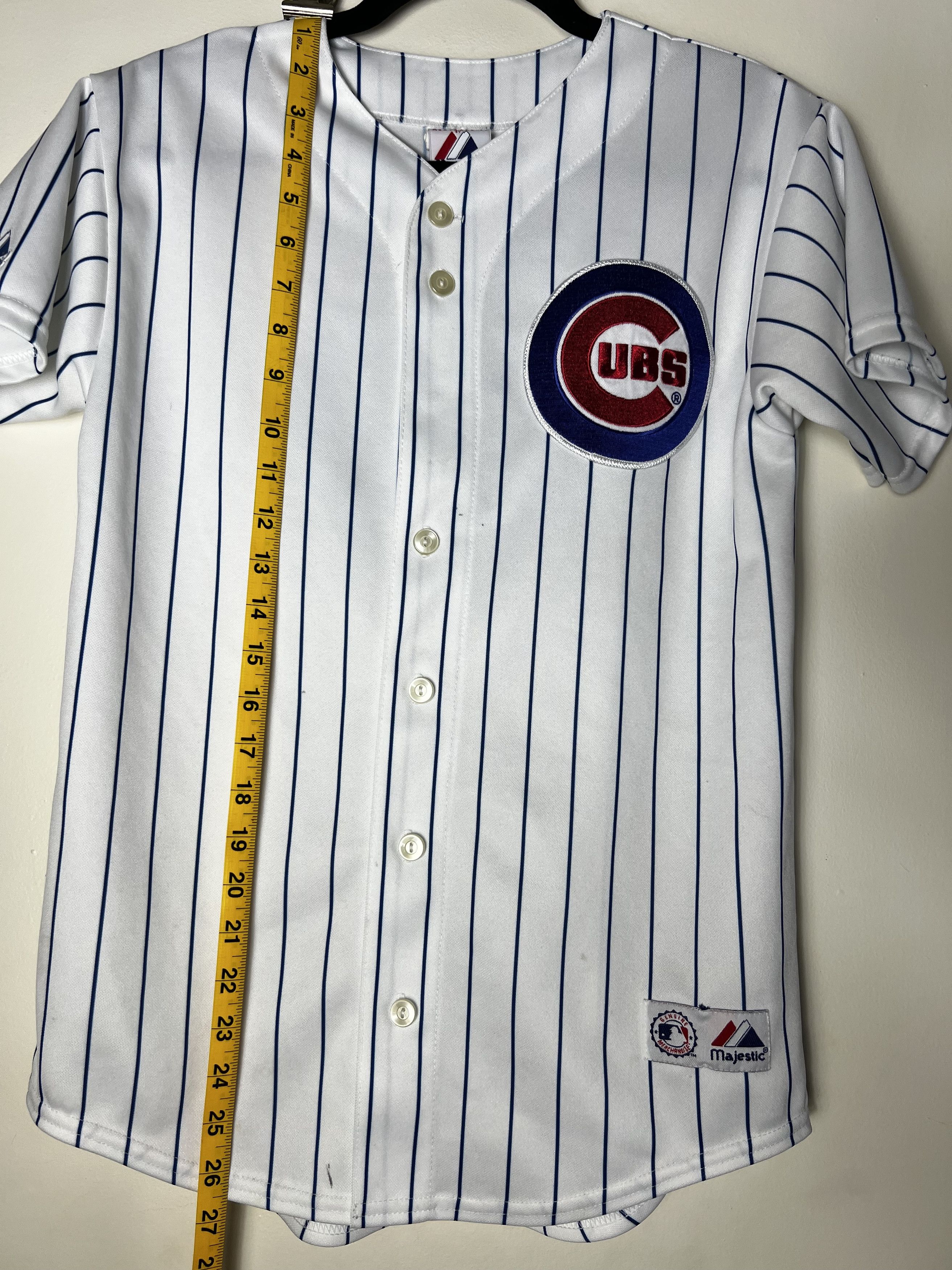 Majestic Vintage Chicago Cubs Soto 18 Striped Short Sleeve Button Up Size US L / EU 52-54 / 3 - 15 Thumbnail
