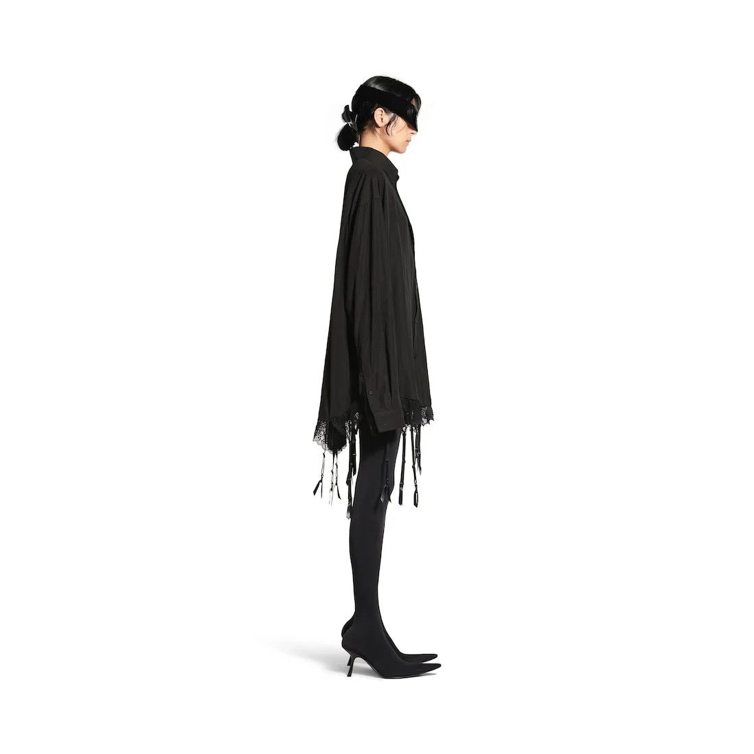 Balenciaga o1tr1nto0526 Lingerie Shirt in Black Size XS / US 0-2 / IT 36-38 - 3 Thumbnail