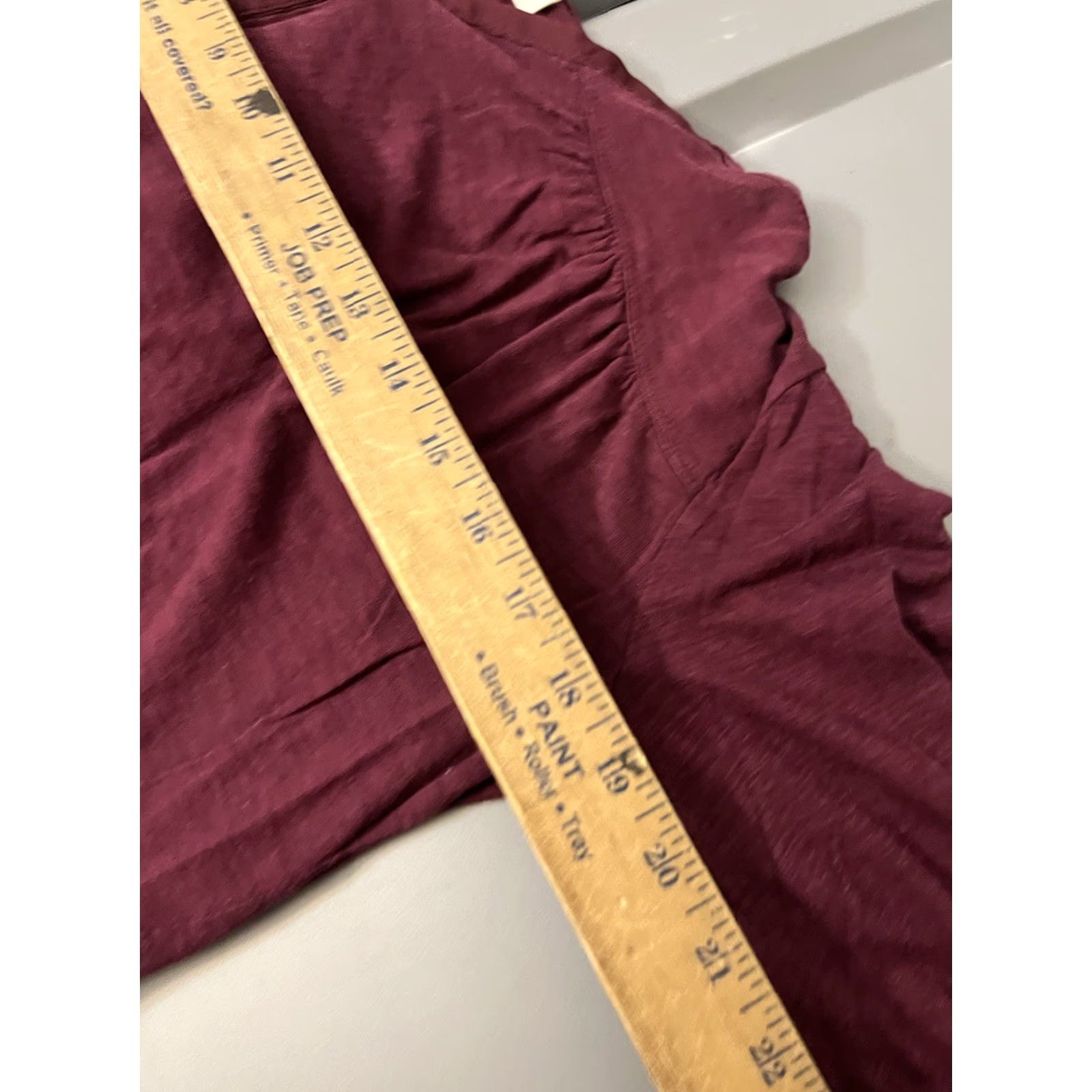 Gap Gap Blouse Shirt Womens Small Maroon V-Neck Long Sleeve Henley Boho Casual Pullover Rayon Regular Split Neck Size S / US 4 / IT 40 - 5 Thumbnail