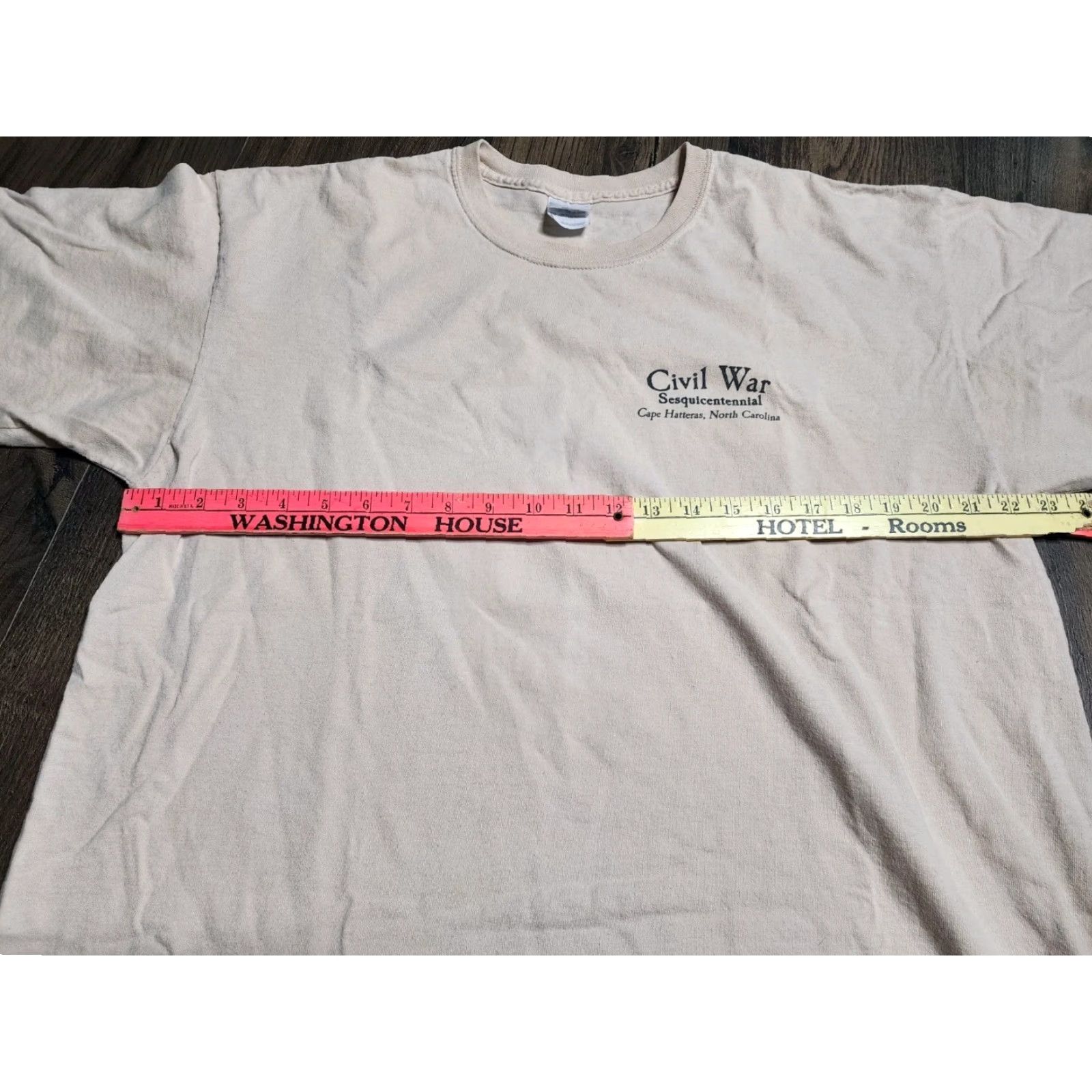 Gildan VINTAGE Civil War Map T-Shirt Men XL Double-Sided Civil War Theme Cotton Gildan Beige Size US XL / EU 56 / 4 - 2 Thumbnail