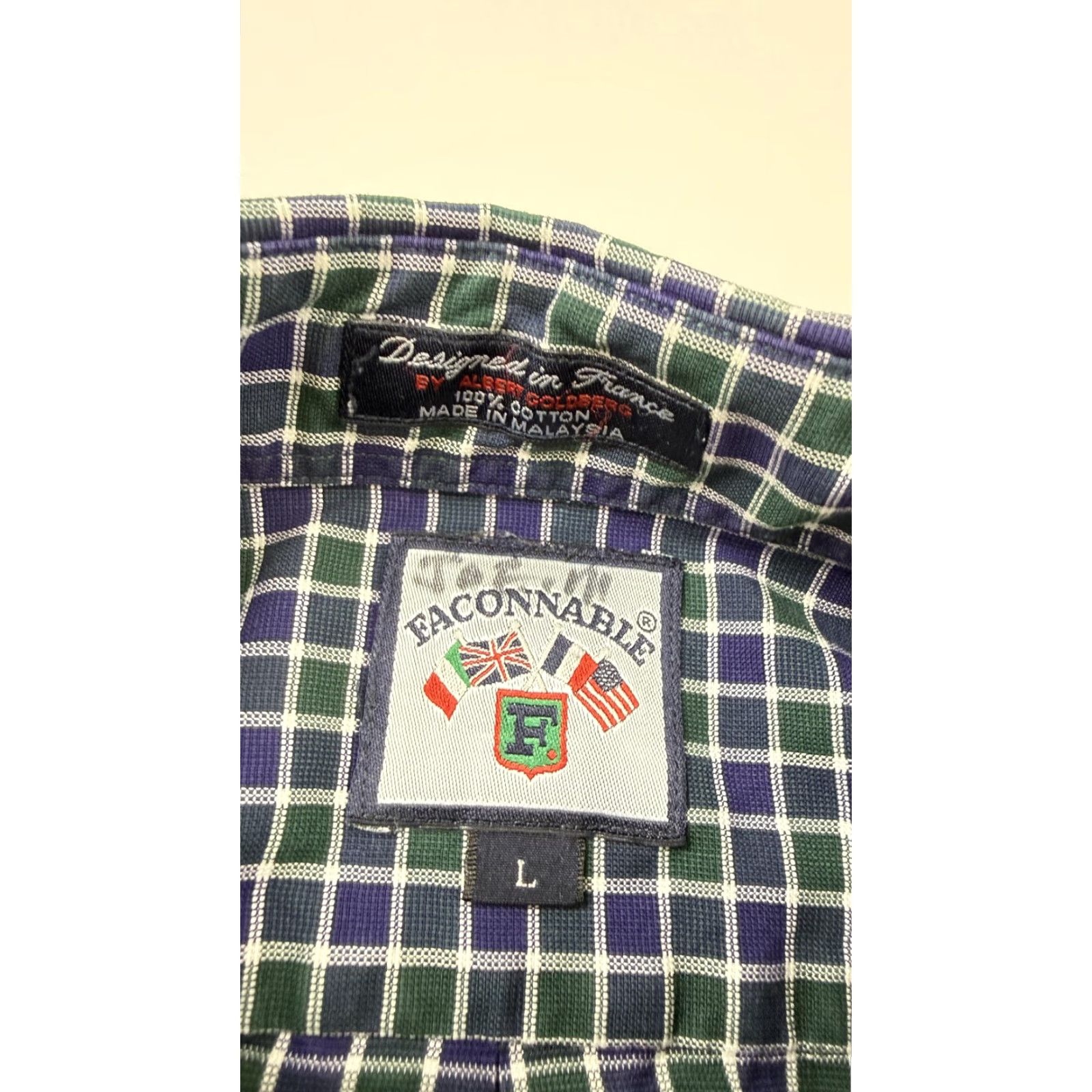 Faconnable VINTAGE Faconnable Shirt Mens Large Green Blue Check Button Down Long Sleeve Casual Size US L / EU 52-54 / 3 - 4 Thumbnail