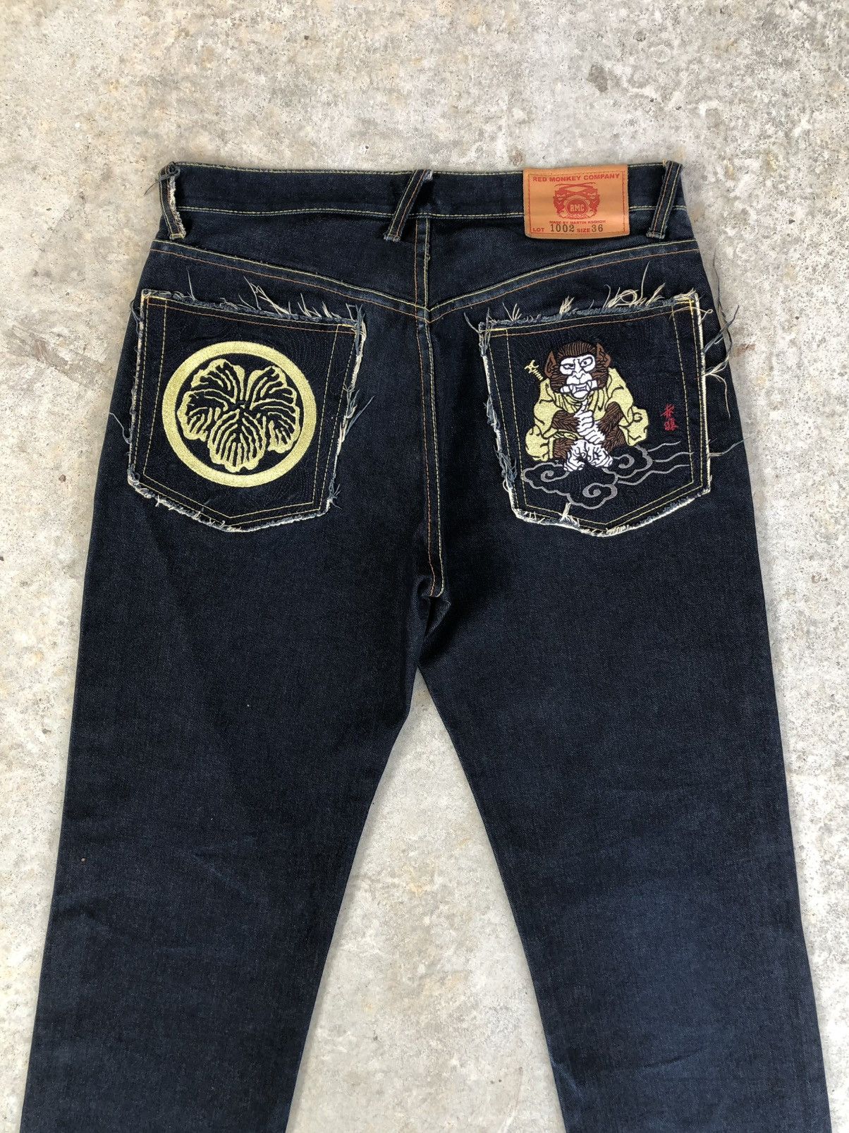 RMC Jeans Red Monkey Company Embroidered Jeans Selvedge Denim Size US 36 / EU 52 - 8 Thumbnail