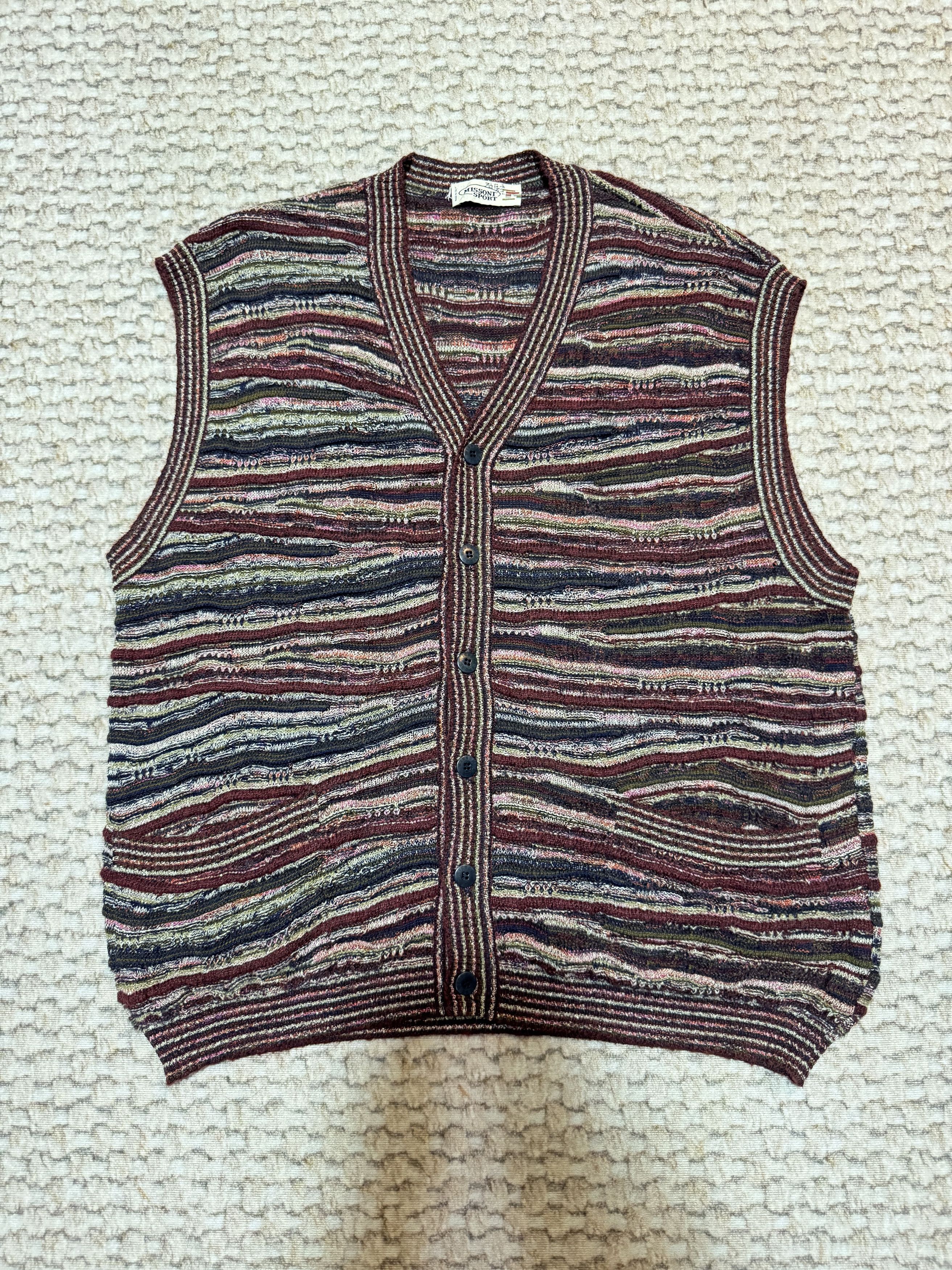 Missoni Vintage Missoni Sport Sleeveless Knit Vest Zigzag Coogi Size US XL / EU 56 / 4 - 1 Thumbnail