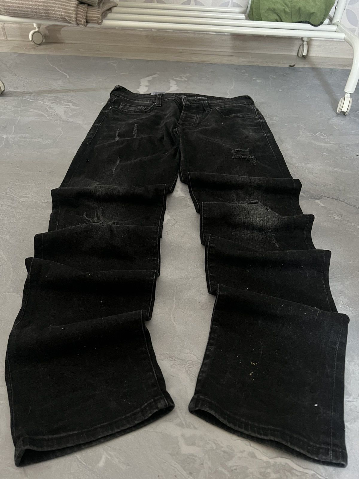 Japanese Brand Rare Avant Garde Slim Faded Jeans / Japanese Grunge Vibe 90 Size US 31 - 1 Thumbnail