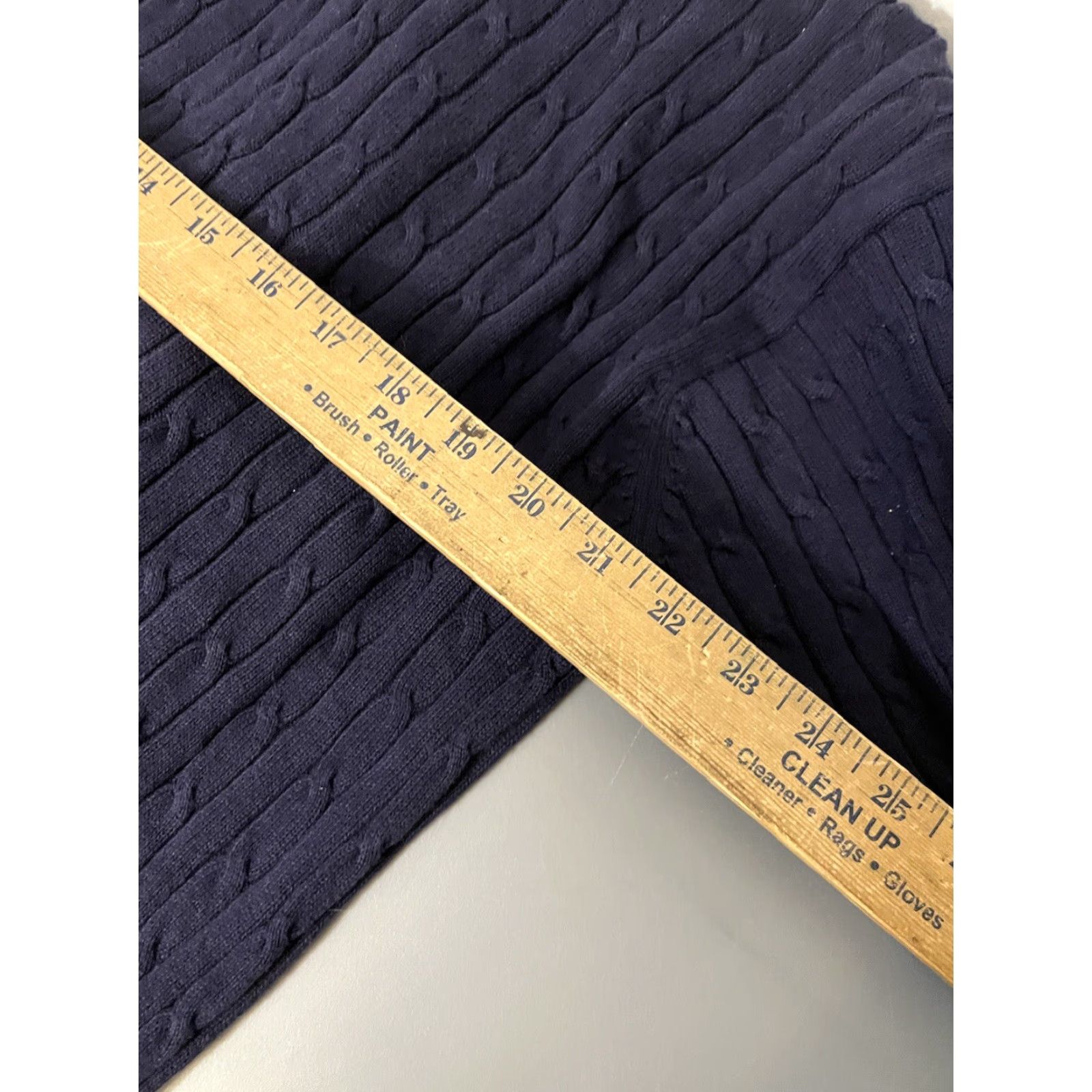Tommy Hilfiger VINTAGE Tommy Hilfiger Thick Heavy Navy XL Cable Knit Sweater Large 90s Vintage Cotton Size US XL / EU 56 / 4 - 5 Thumbnail